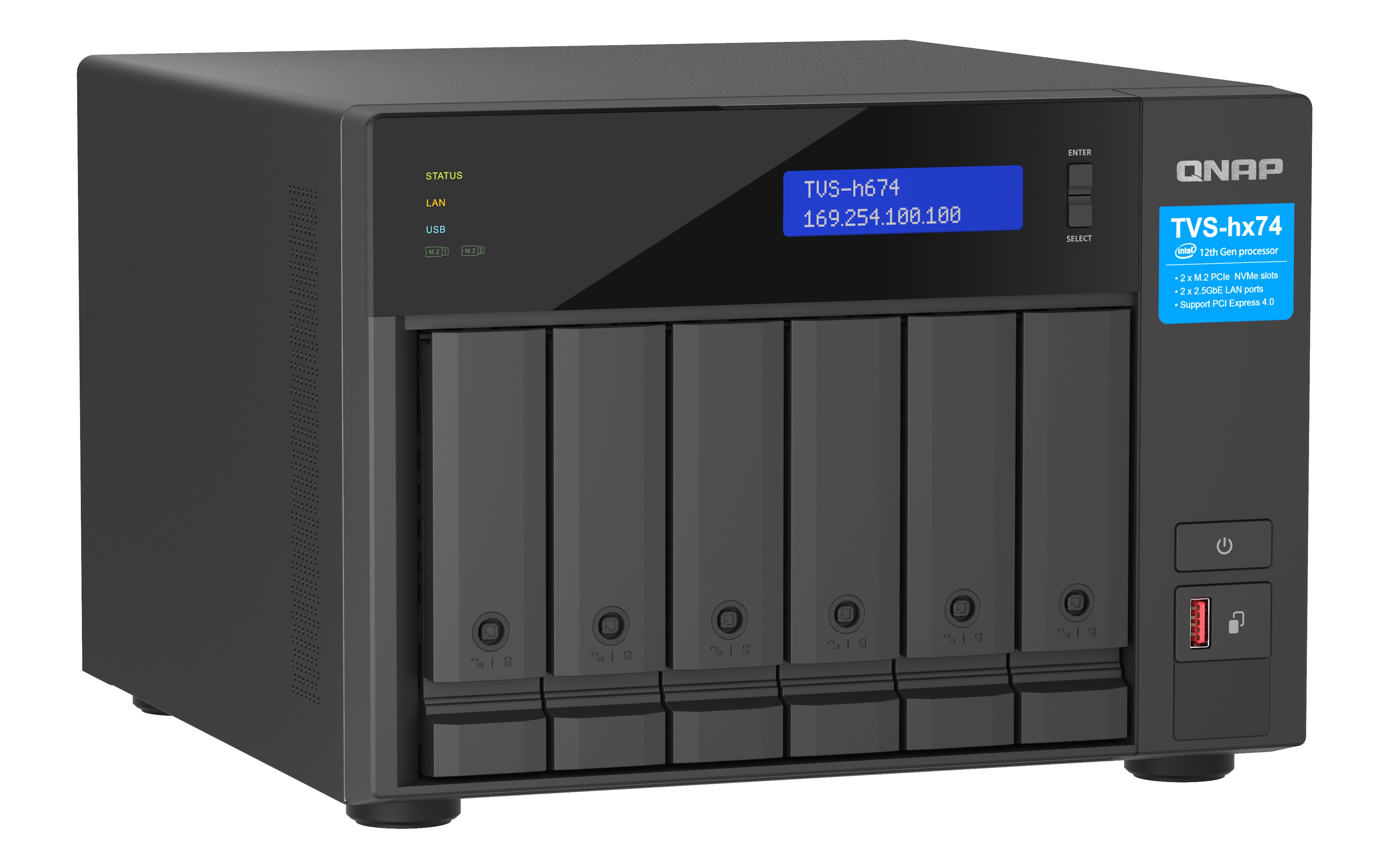 QNAP TVS-H674T-I5-32G serveur de stockage NAS Tower Intel® Core™ i5 i5-12400 32 Go DDR4 HDD QNAP QTS Noir