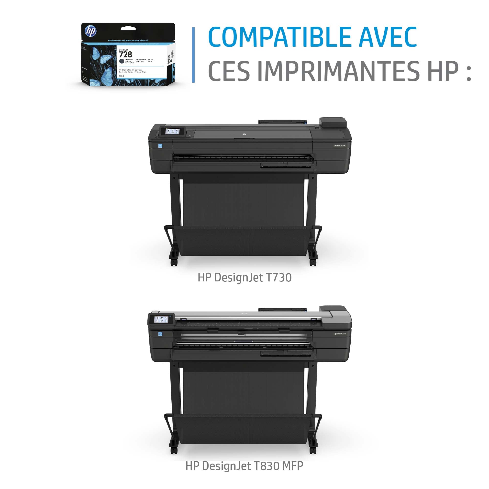 HP 728 DesignJet cartouche d'encre cyan, 300 ml