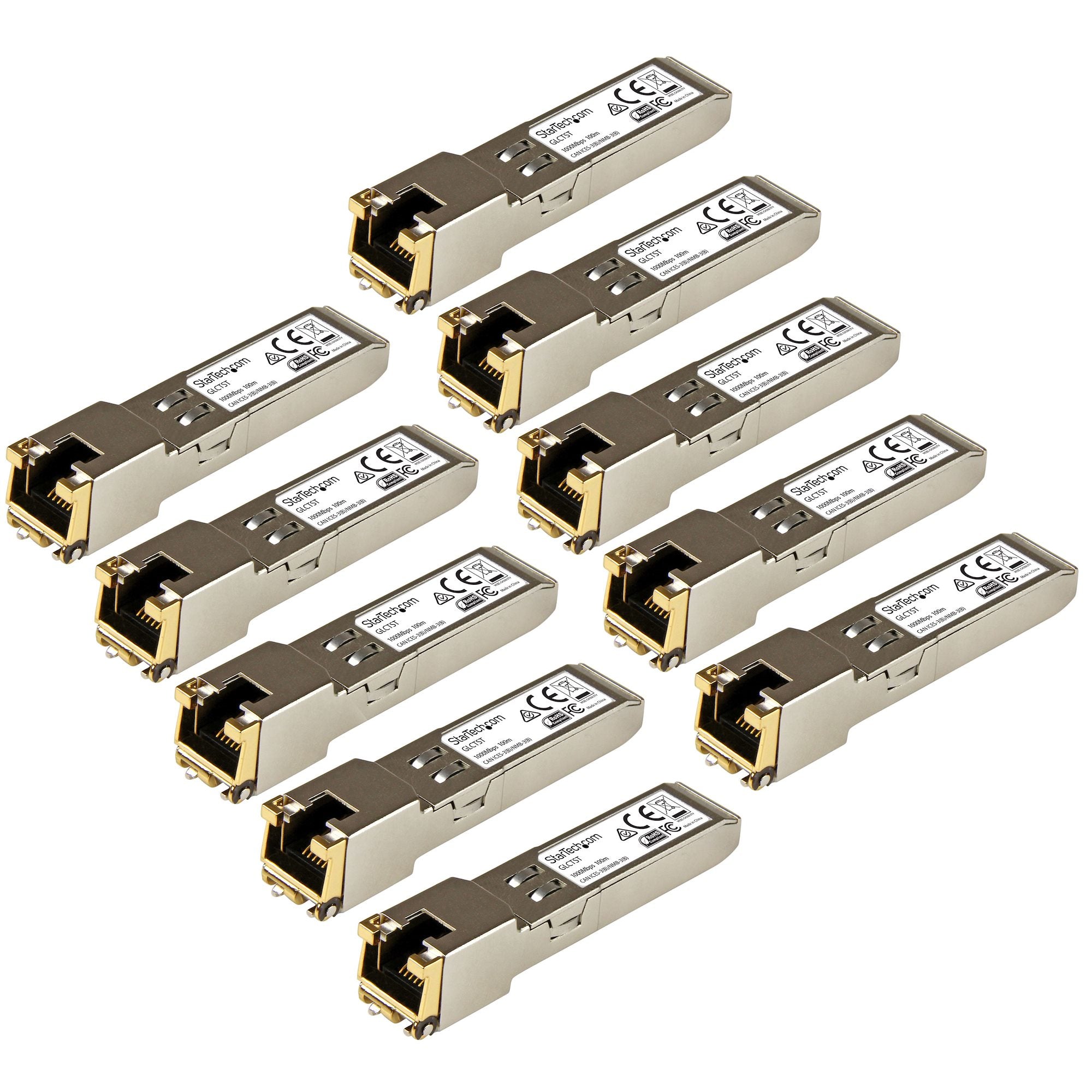 StarTech.com Module SFP GBIC compatible Cisco GLC-T - Transceiver 1000BASE-T - Paquet de 10
