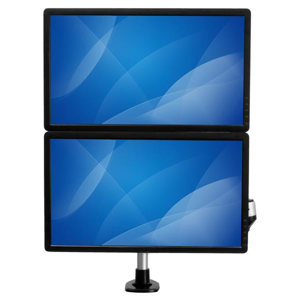 StarTech.com Support de bureau pour 2 écrans avec bras articulés - Multidirectionnel - Empilable - Installation sans outil