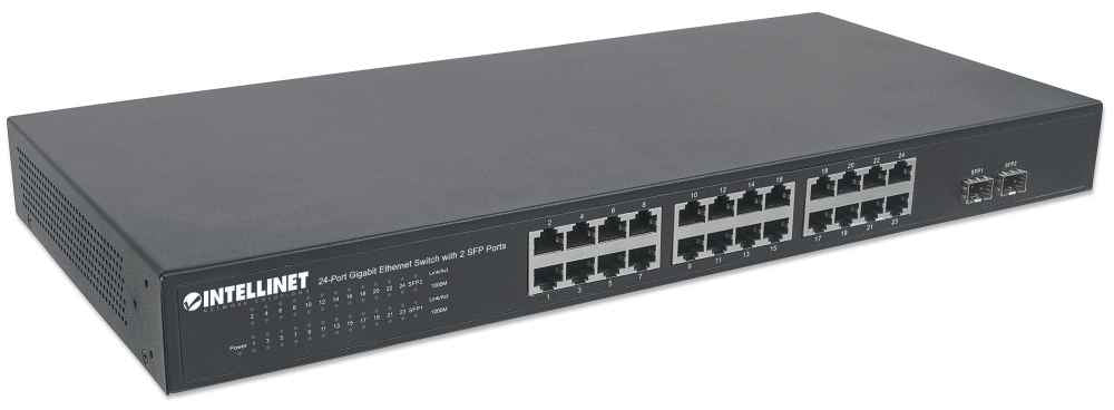 Intellinet 561044 commutateur réseau Non-géré L2 Gigabit Ethernet (10/100/1000) 1U Noir