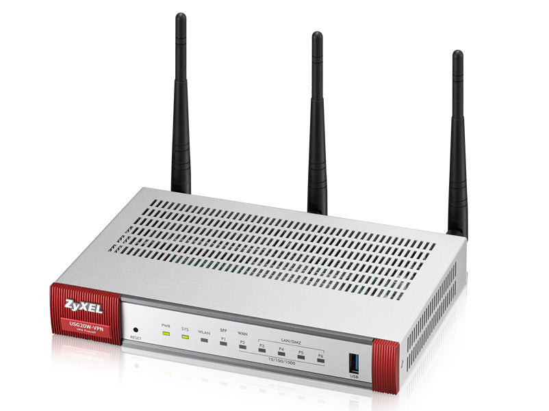 Zyxel USG20W-VPN-EU0101F routeur sans fil Gigabit Ethernet Bi-bande (2,4 GHz / 5 GHz) Gris, Rouge