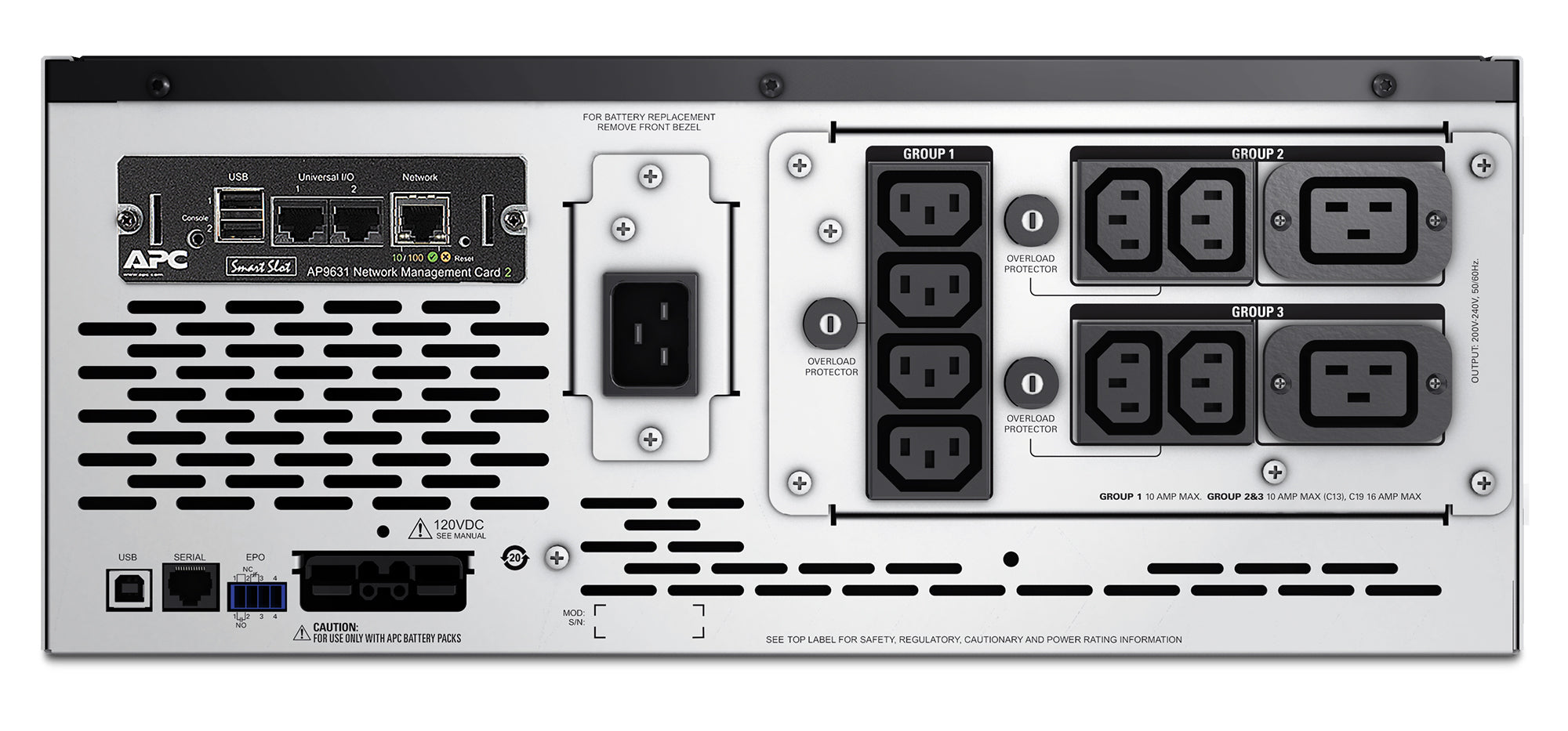 APC Smart-UPS X SMX2200HVNC - 2200VA, 8x C13 + 2x C19 sortie, USB, runtime extensible, profondeur limitée, NMC