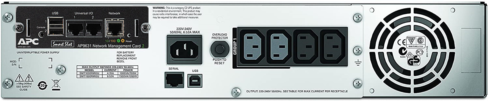 APC Smart-UPS SMT1500RMI2UNC - 4x C13, USB, montable en rack, NMC, 1500VA