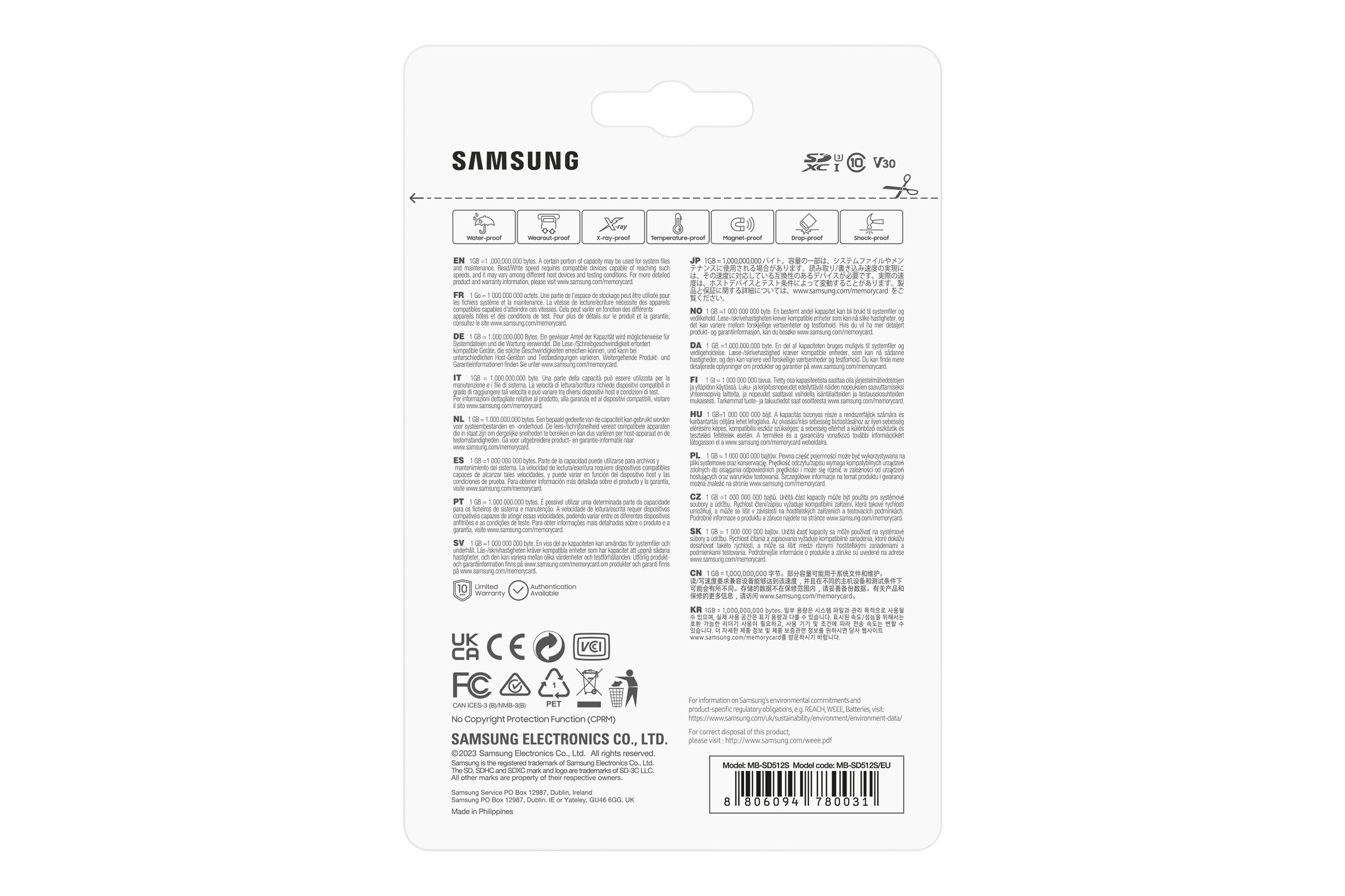 Samsung MB-SD512S/EU mémoire flash 512 Go SD UHS-I Classe 3