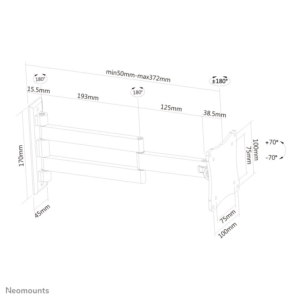 Neomounts FPMA-W830 Support d'écran mural 10-27" - orientable