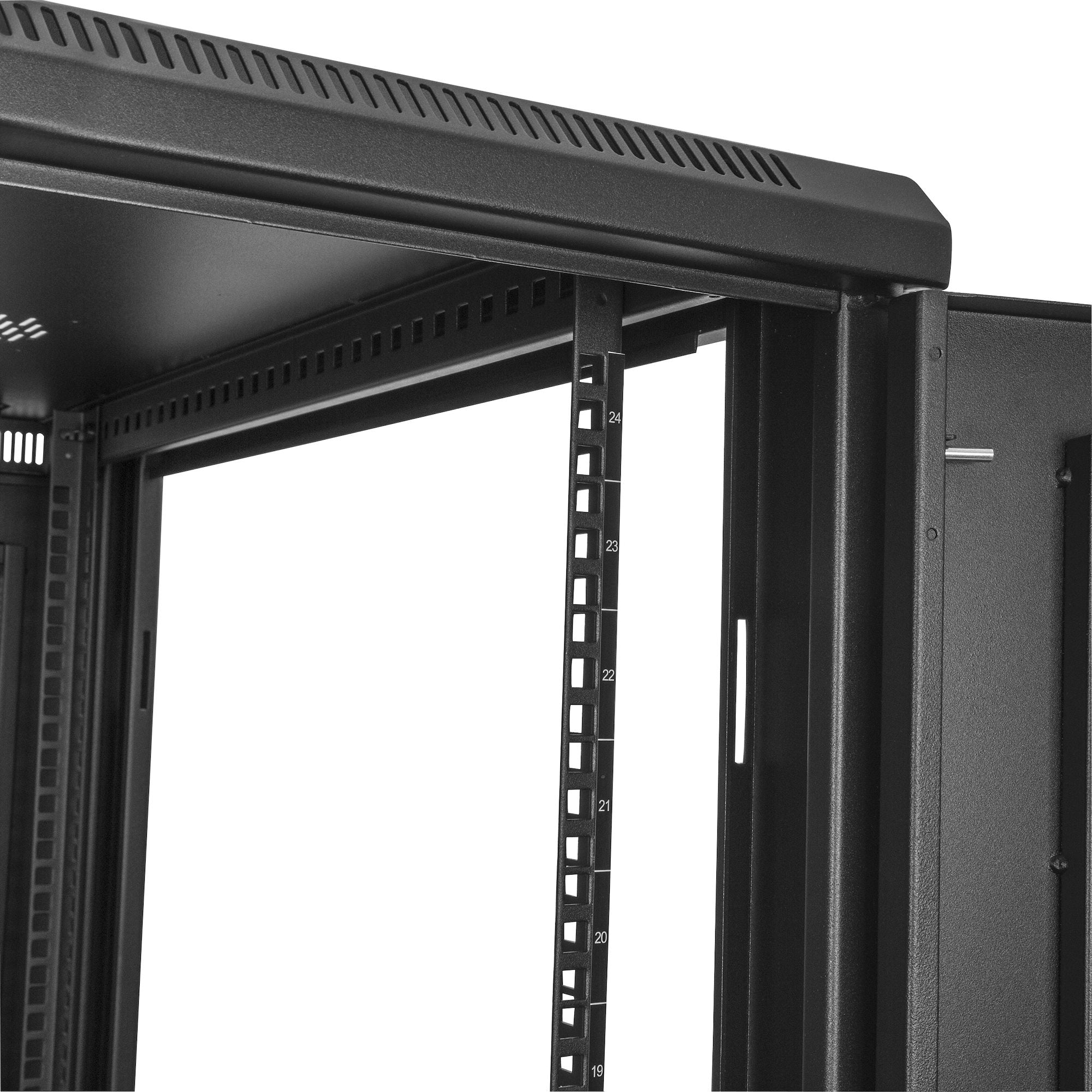 StarTech.com Armoire Rack Serveur 24U à 4 Montants, Armoire Verrouillable 19" pour Ordinateur/AV/Équipement IT, Rack Réseau pour Bureau/Domicile avec Roulettes et Rails de Montage Ajustables