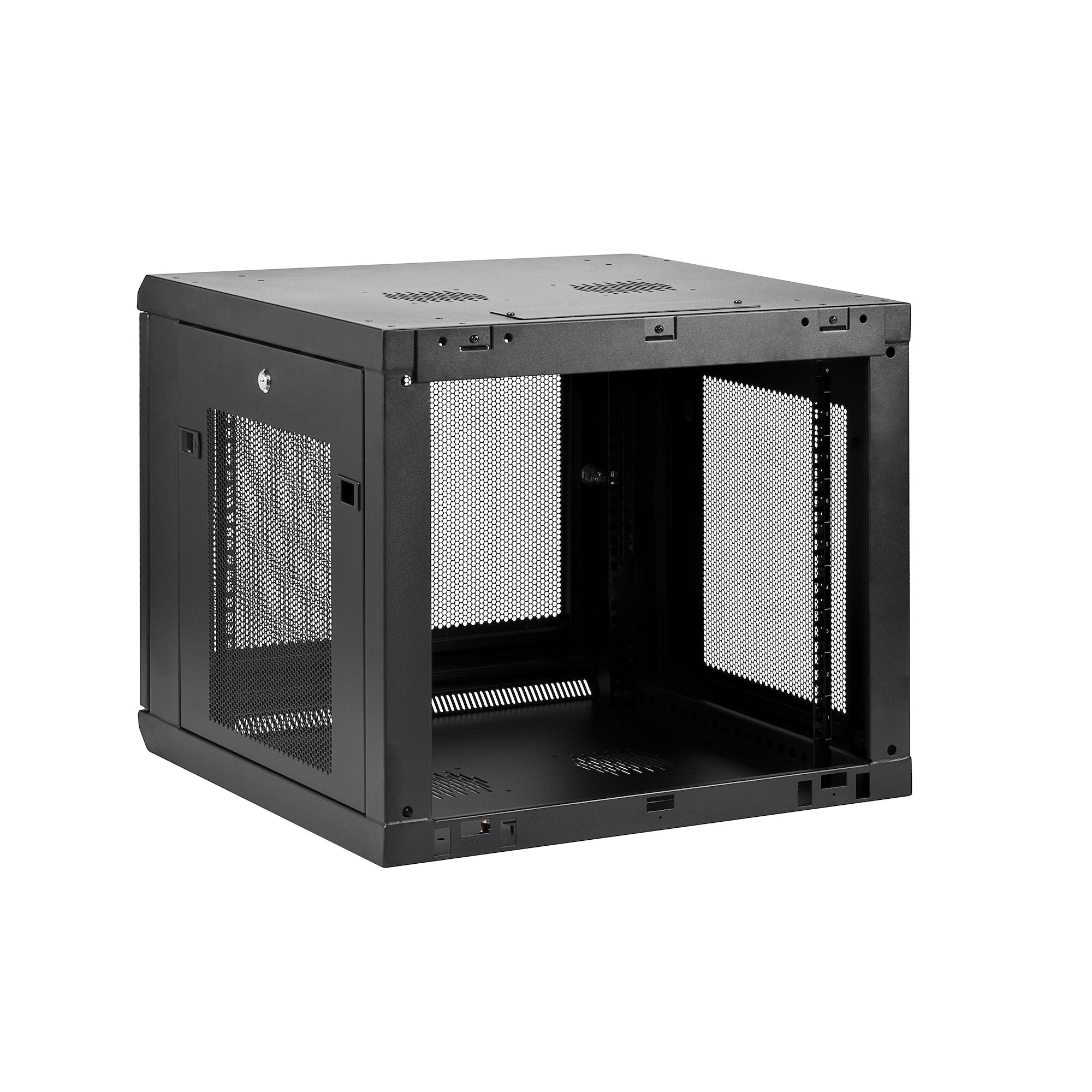 StarTech.com Armoire Réseau Murale 9U à 4 Montants avec Étagère 1U, Armoire Serveur Murale 19" pour Données / AV / Électronique / Équipement IT, Petite Armoire Rack Ventilée