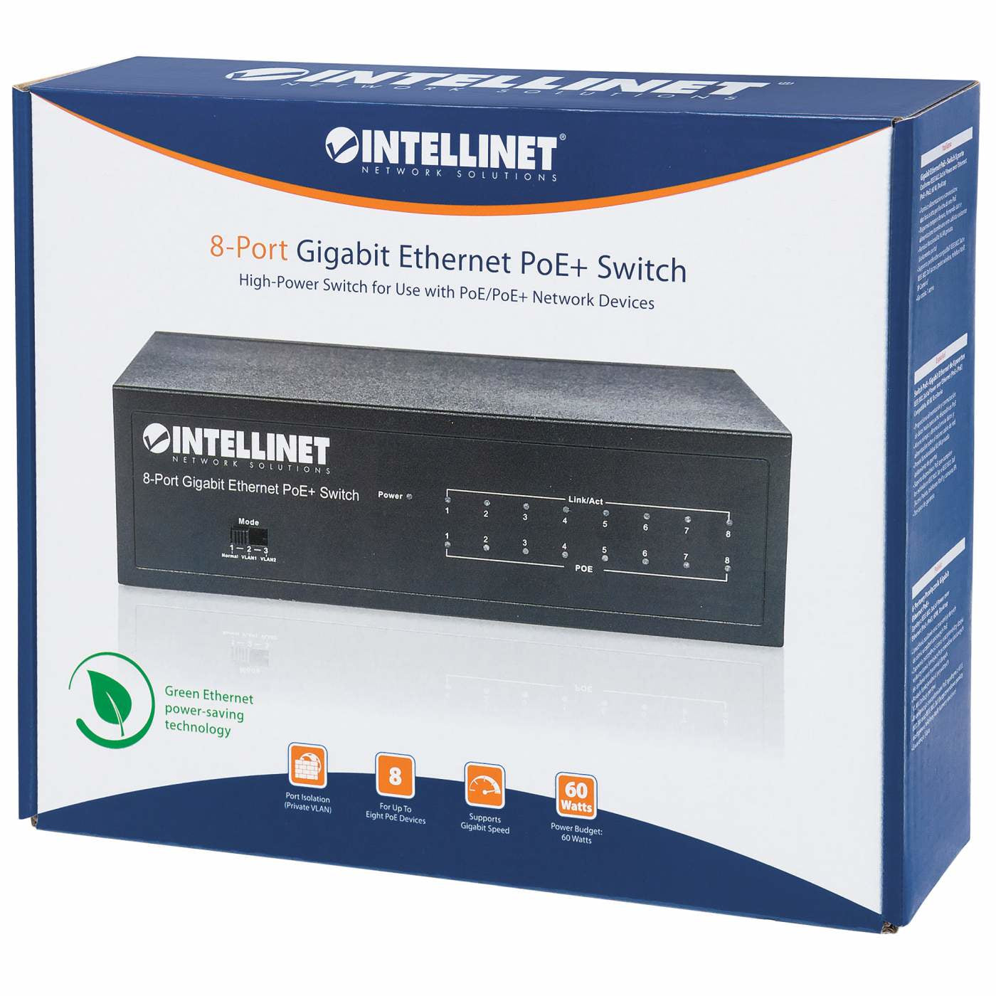 Intellinet 561204 commutateur réseau Géré Gigabit Ethernet (10/100/1000) Connexion Ethernet, supportant l'alimentation via ce port (PoE) Noir