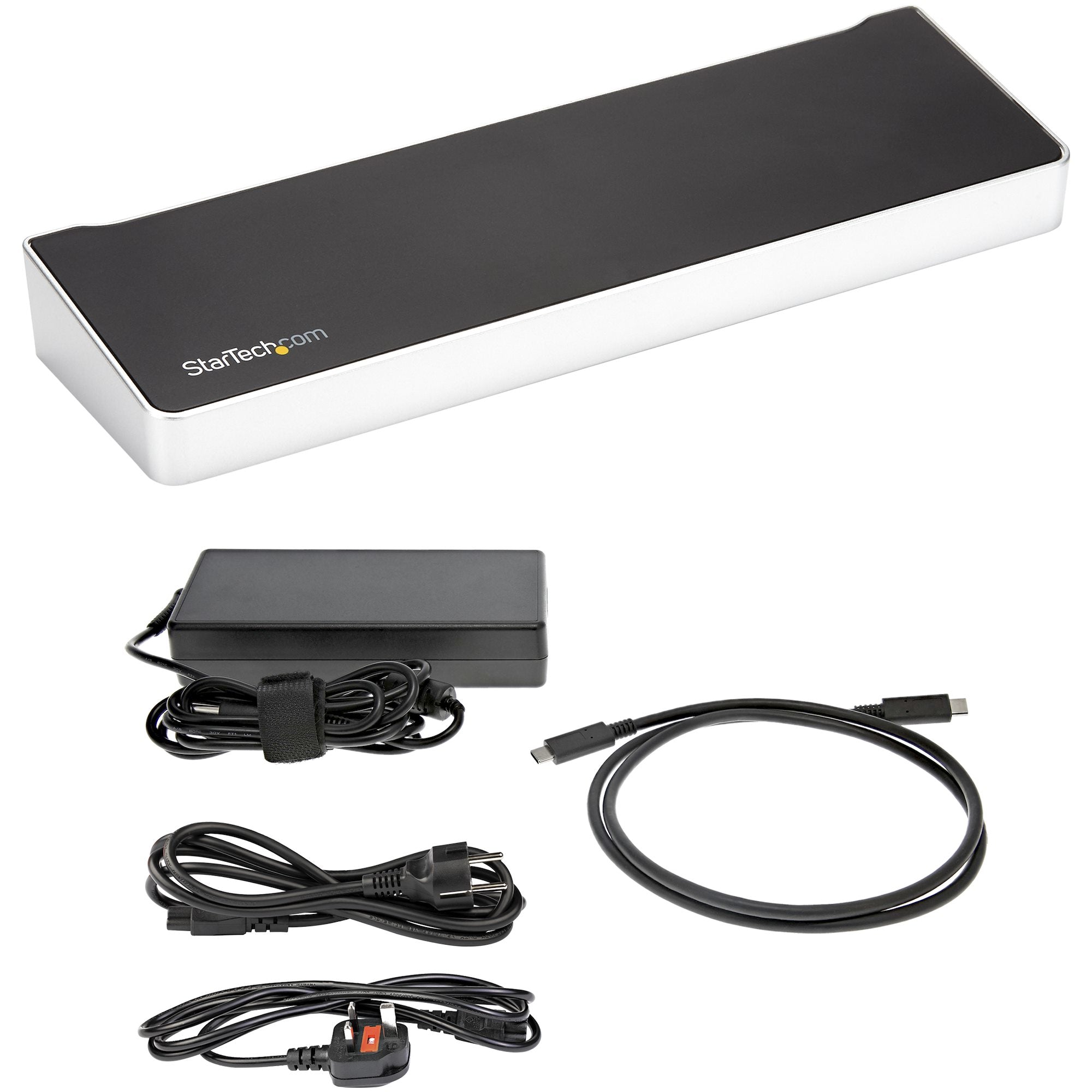 StarTech.com Station d'Accueil USB-C 4K, Station d'Accueil pour Triple Moniteur UHD 4K, Mac et Windows, USB C vers HDMI et DisplayPort, 60W Power Delivery, Hub 5x USB 5Gbps