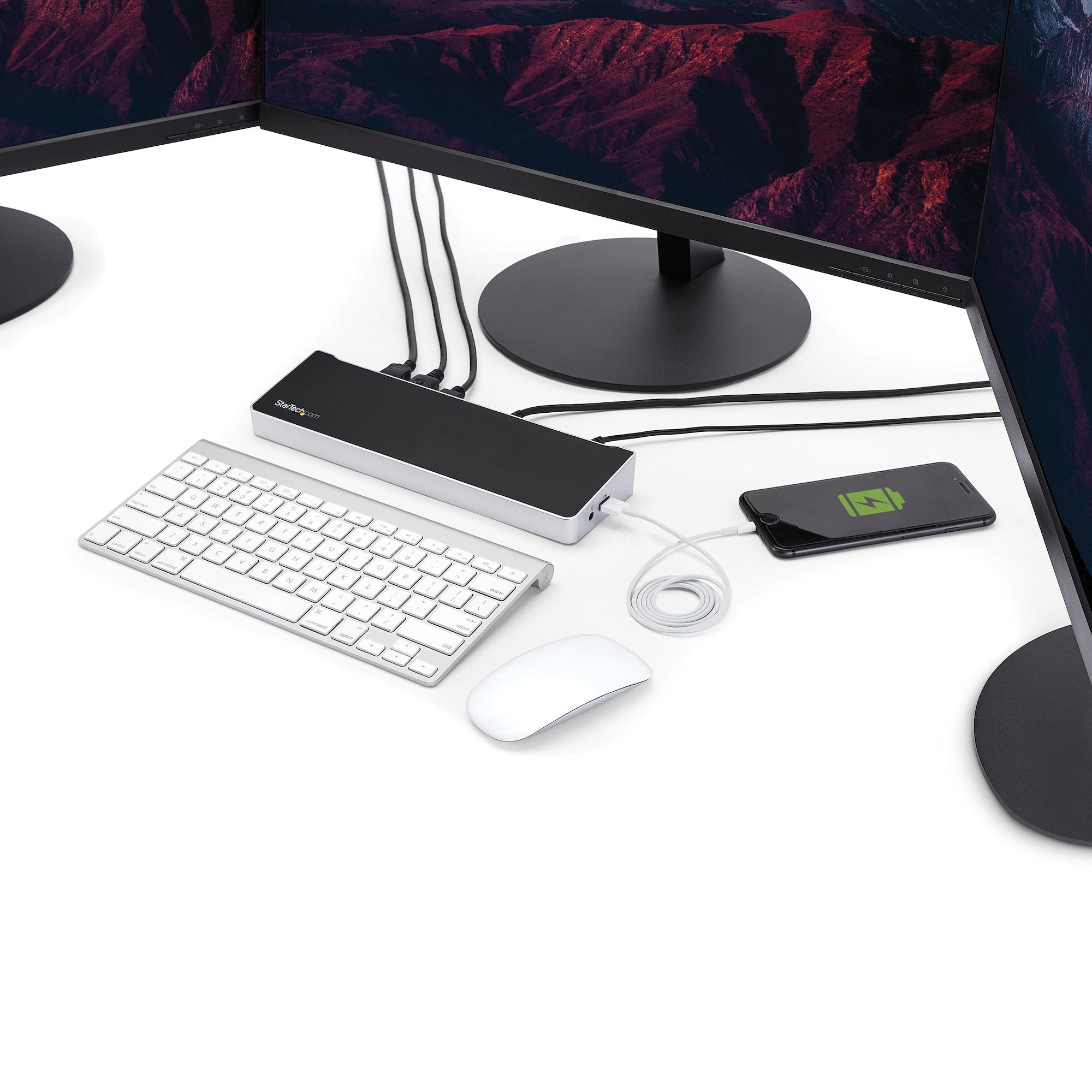 StarTech.com Station d'Accueil USB-C 4K, Station d'Accueil pour Triple Moniteur UHD 4K, Mac et Windows, USB C vers HDMI et DisplayPort, 60W Power Delivery, Hub 5x USB 5Gbps