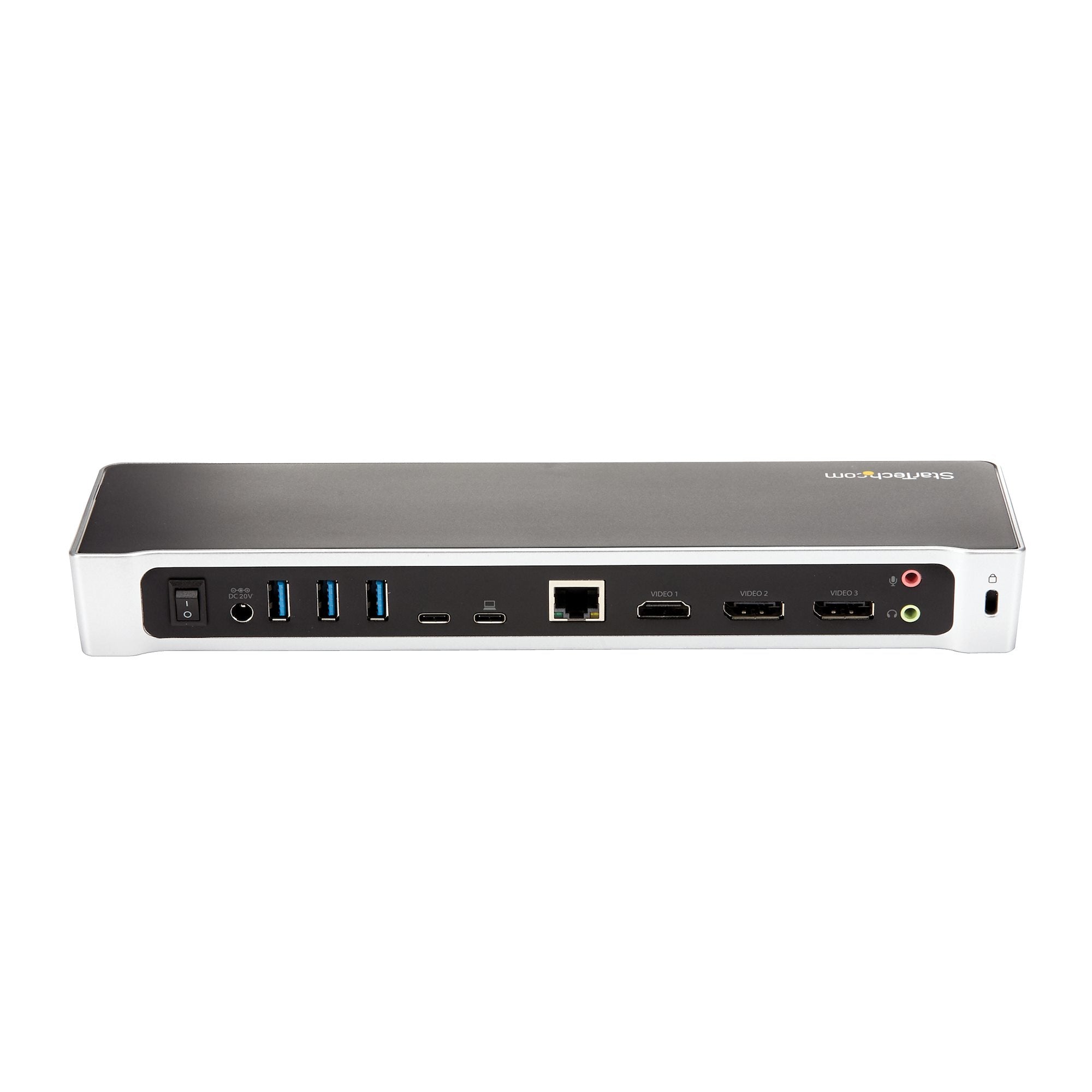StarTech.com Station d'Accueil USB-C 4K, Station d'Accueil pour Triple Moniteur UHD 4K, Mac et Windows, USB C vers HDMI et DisplayPort, 60W Power Delivery, Hub 5x USB 5Gbps