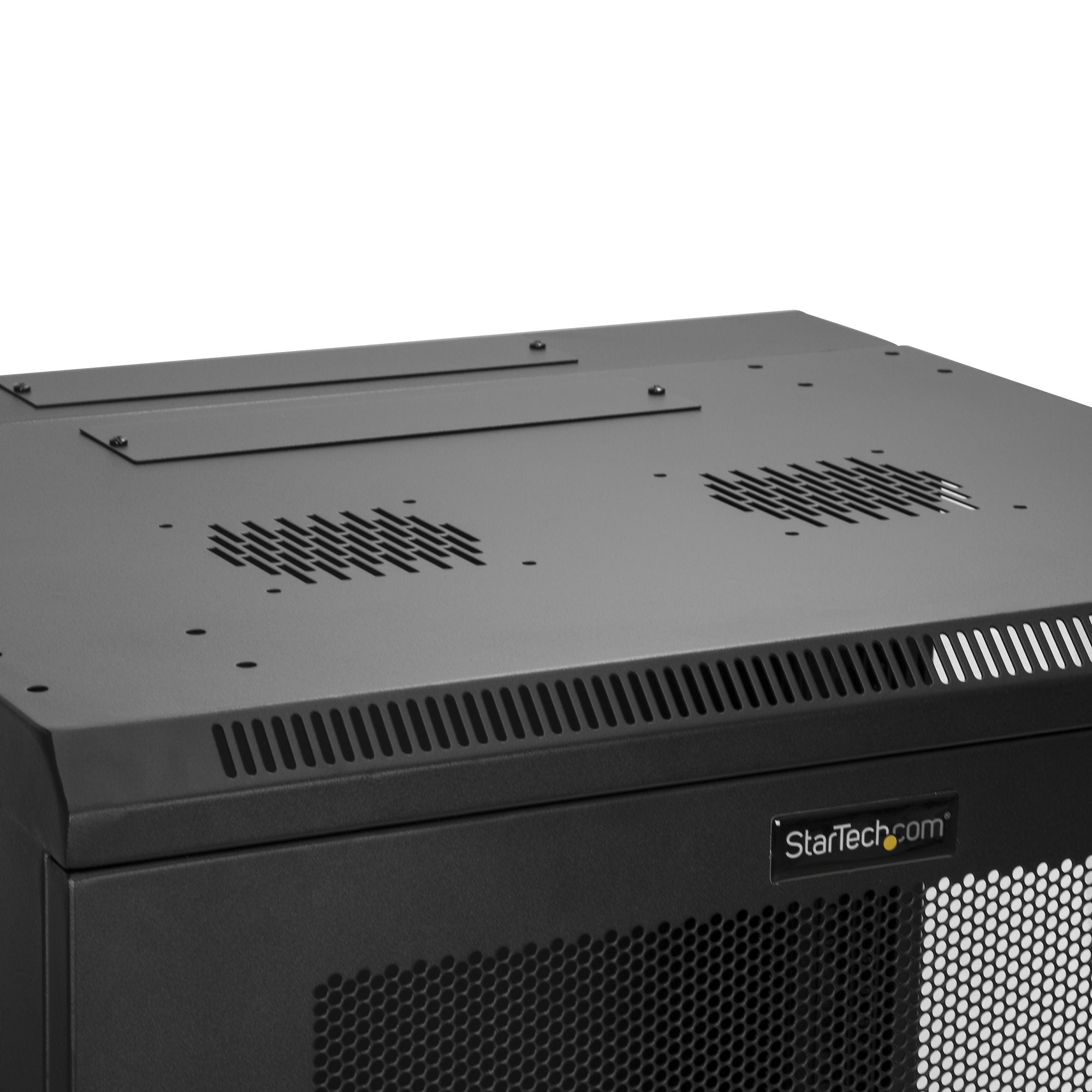 StarTech.com Armoire Réseau Murale à 4 Montants 12U avec Étagère 1U, Armoire Serveur Murale 19" à Charnières pour Équipement IT/AV/Électronique/Ordinateur, Armoire Rack Ventilée Flexible