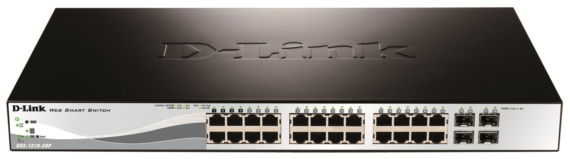 D-Link DGS-1210-28P Géré L2 Gigabit Ethernet (10/100/1000) Connexion Ethernet, supportant l'alimentation via ce port (PoE) 1U