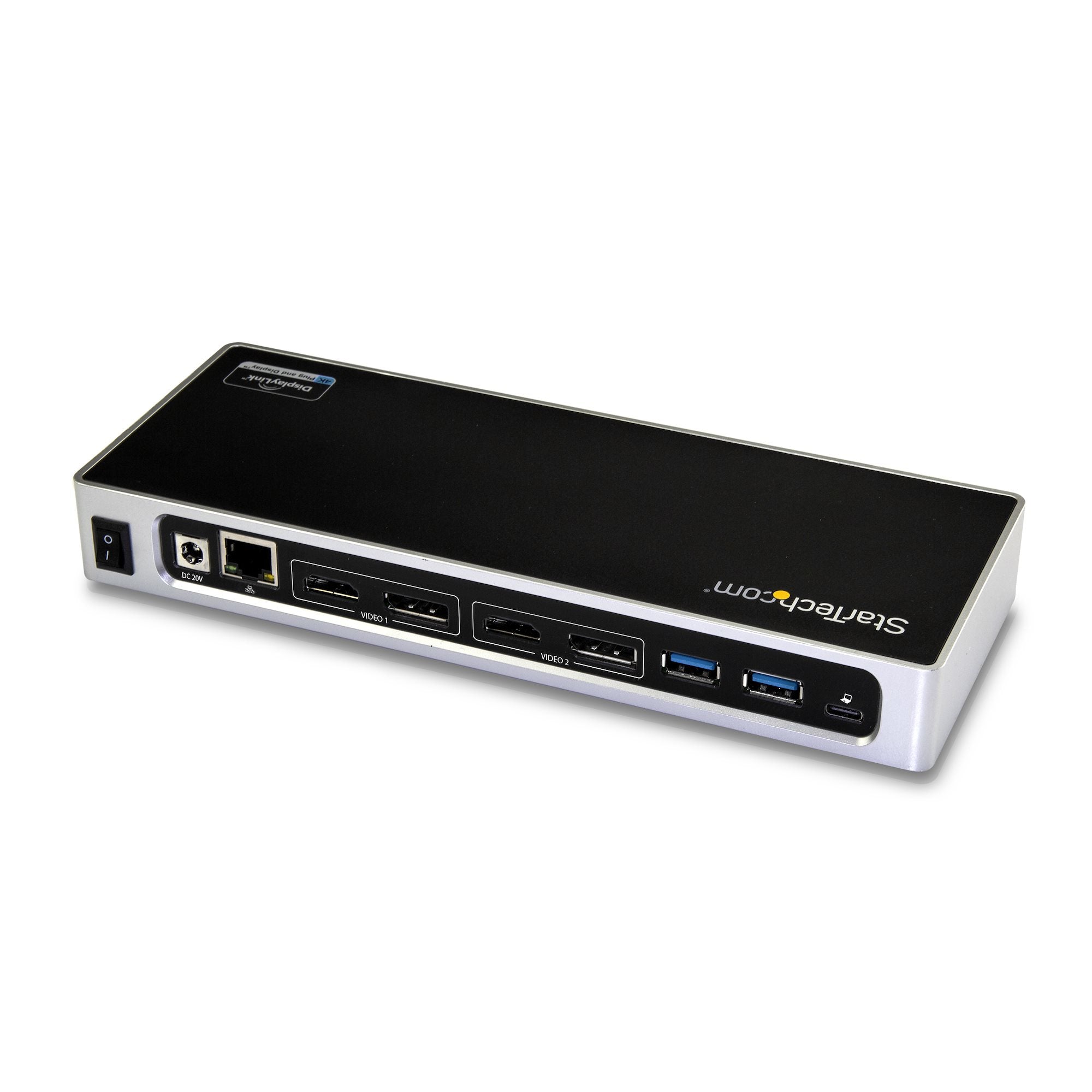 StarTech.com Station d'Accueil Double Écran 4K60Hz DisplayPort et HDMI - Dock USB-C et USB-A - Dock USB 3.0 pour PC Portables USB-C ou USB-A - 6x USB Type-A, GbE - USB 3.1 Gen 1 - Mac/Windows