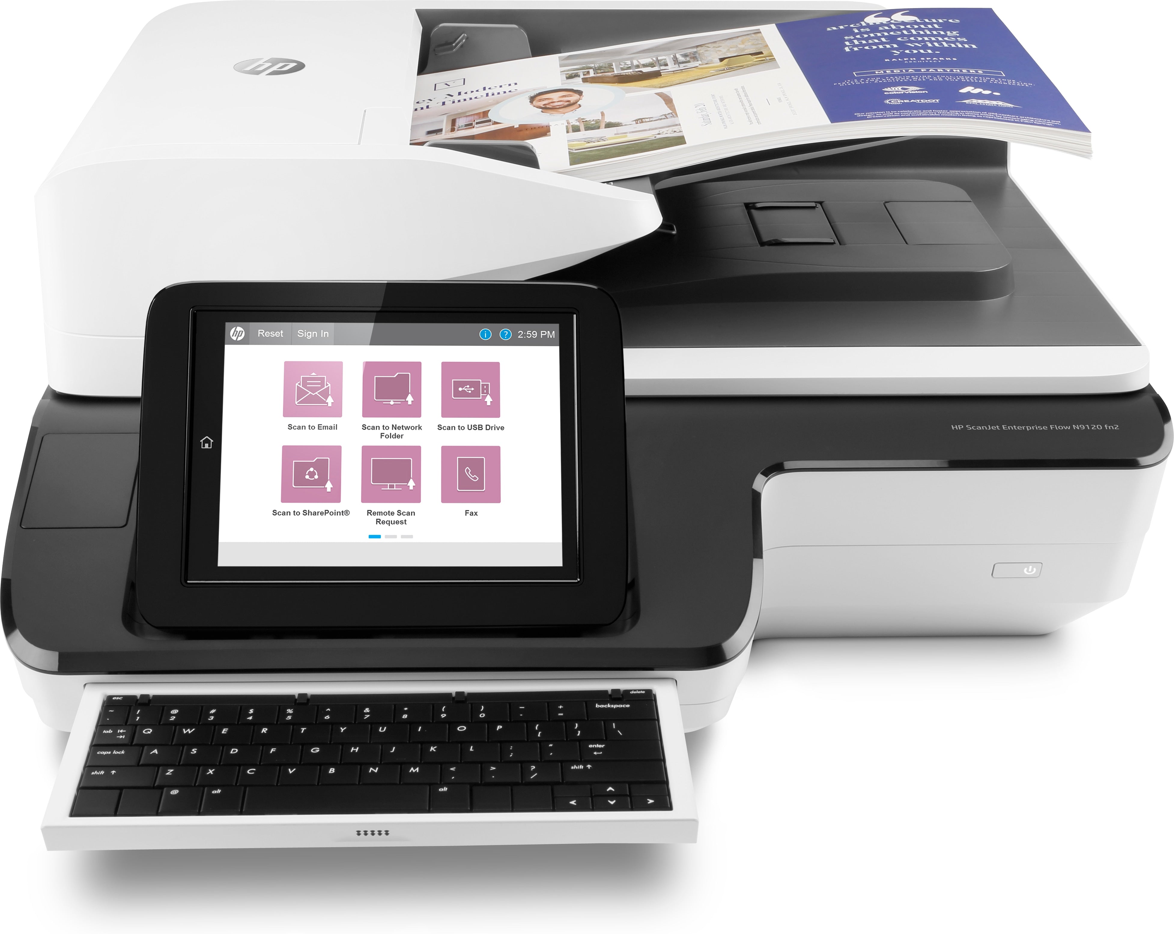 HP Scanjet Enterprise Flow N9120 fn2 Scanner à plat et chargeur automatique 600 x 600 DPI A3 Noir, Blanc