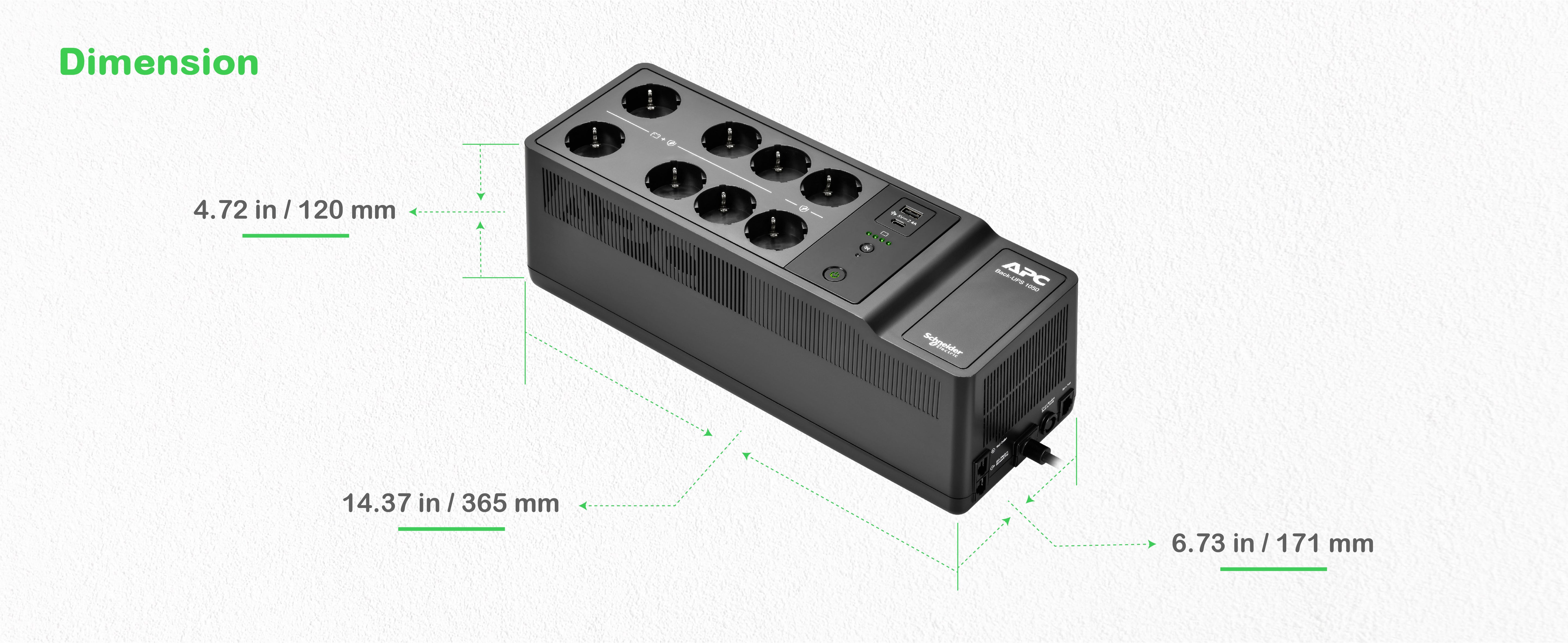 APC BE1050G2-GR alimentation d'énergie non interruptible Veille 1,05 kVA 600 W