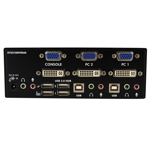StarTech.com Switch KVM USB 2 ports DVI VGA avec audio - Commutateur concentrateur USB 2.0
