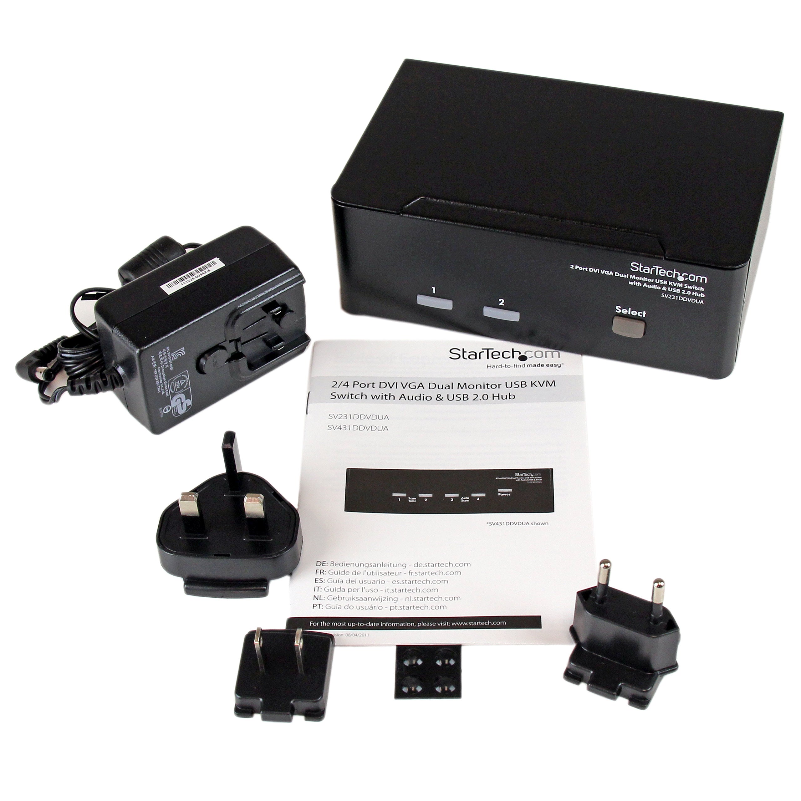 StarTech.com Switch KVM USB 2 ports DVI VGA avec audio - Commutateur concentrateur USB 2.0