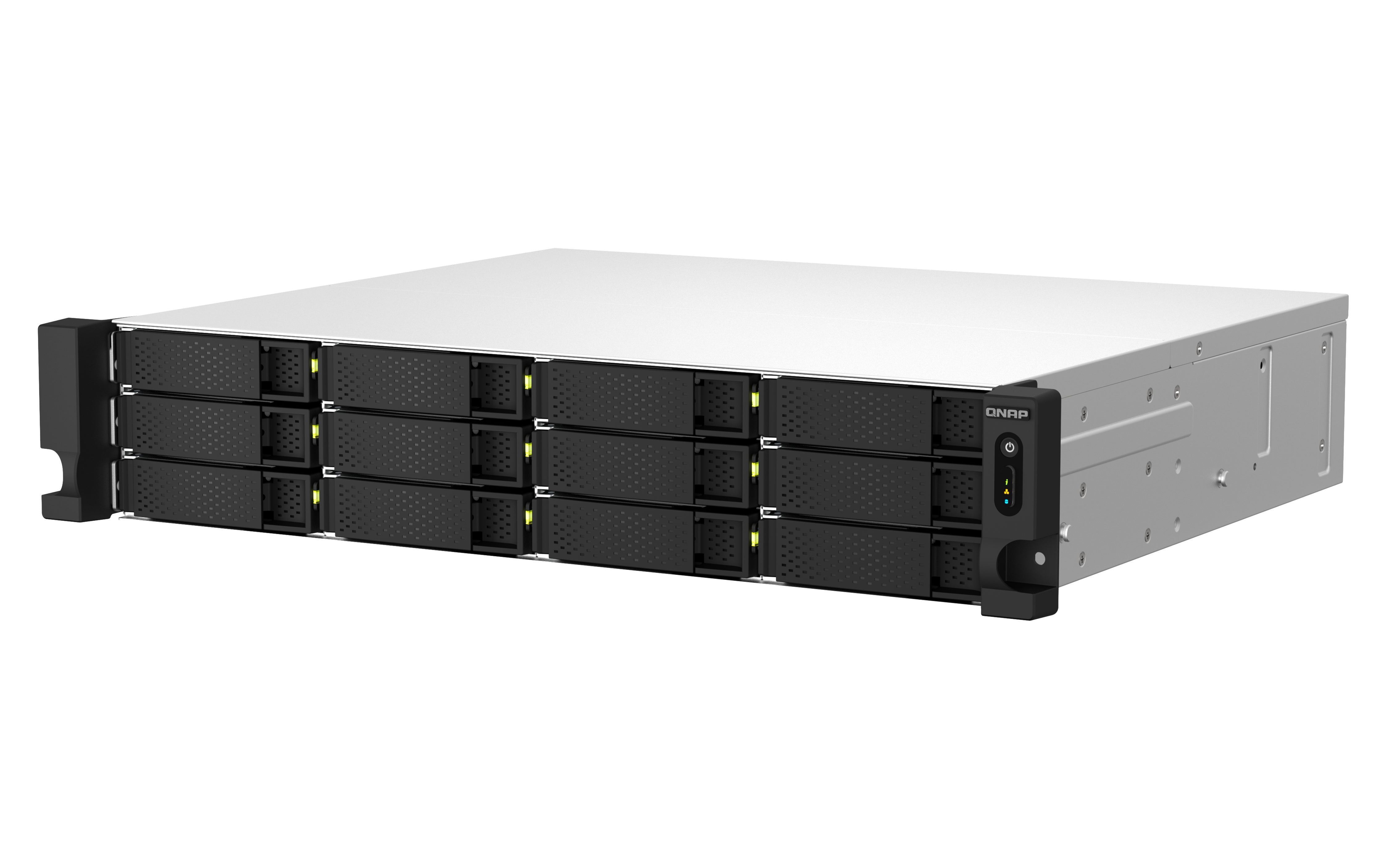 QNAP TS-1264U-RP NAS Rack (2 U) Intel® Celeron® 8 Go DDR4 0 To QNAP QTS Aluminium, Noir