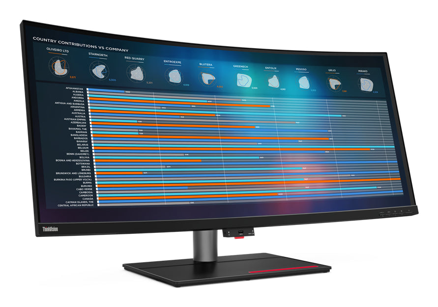 Lenovo ThinkVision P40w-20 LED display 100,8 cm (39.7") 5120 x 2160 pixels 5K Ultra HD Noir