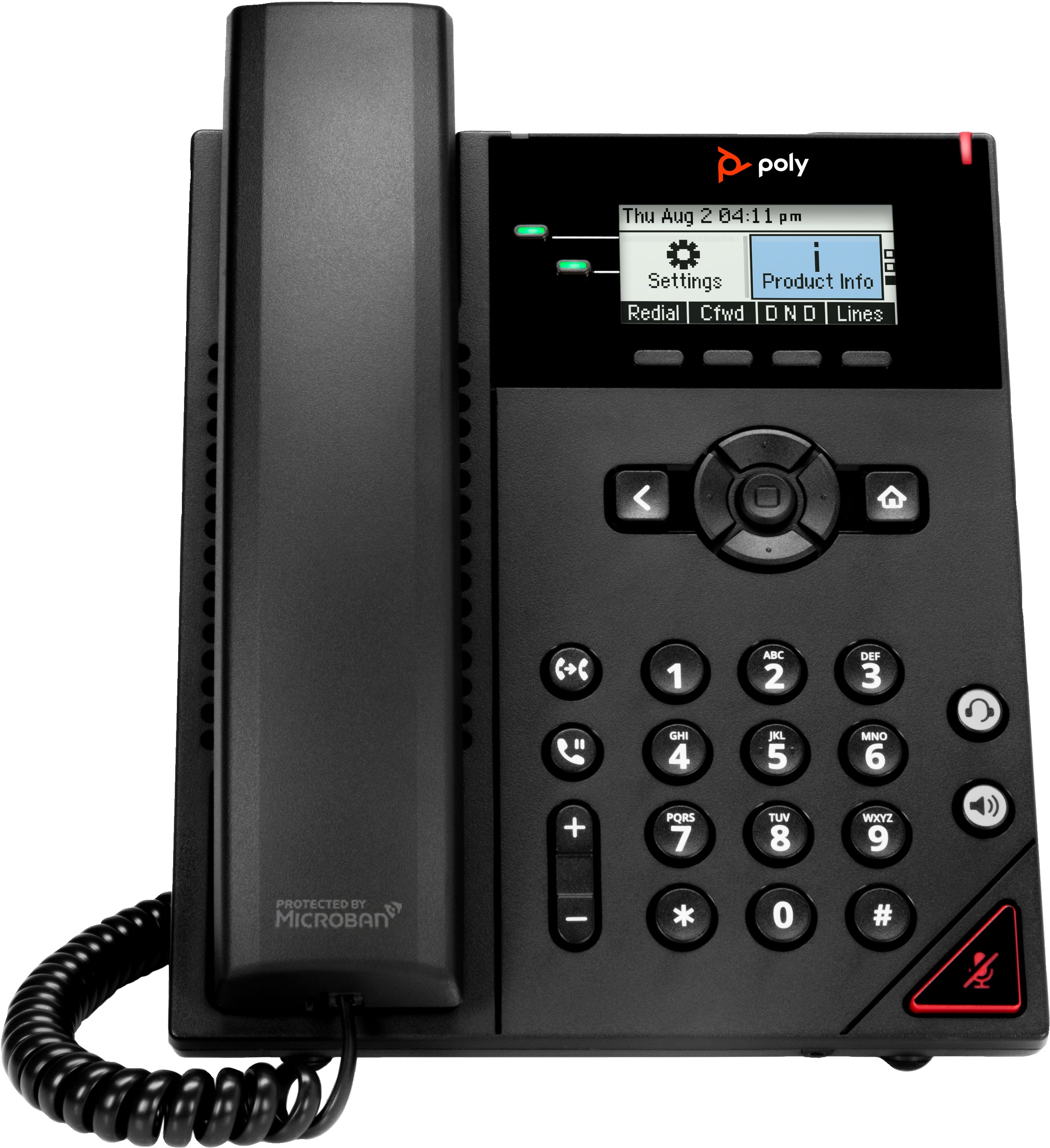 POLY Téléphone IP OBi VVX 150 à 2 lignes et compatible PoE