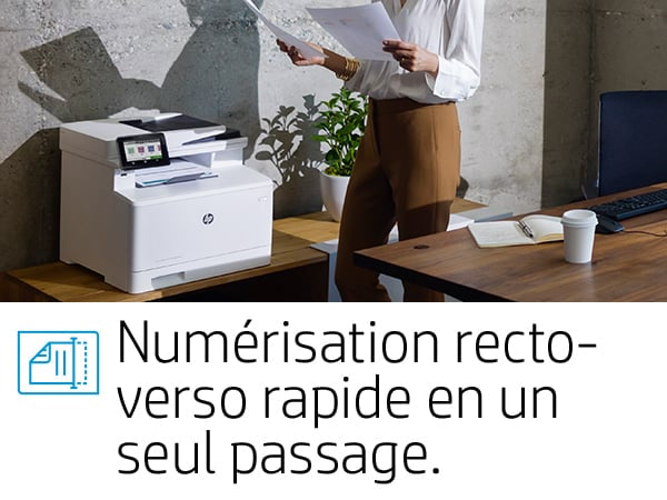 HP Color LaserJet Pro Imprimante multifonction M479fnw, Impression, copie, numérisation, télécopie, e-mail, Numérisation vers e-mail/PDF; Chargeur automatique de documents déroulé de 50 feuilles