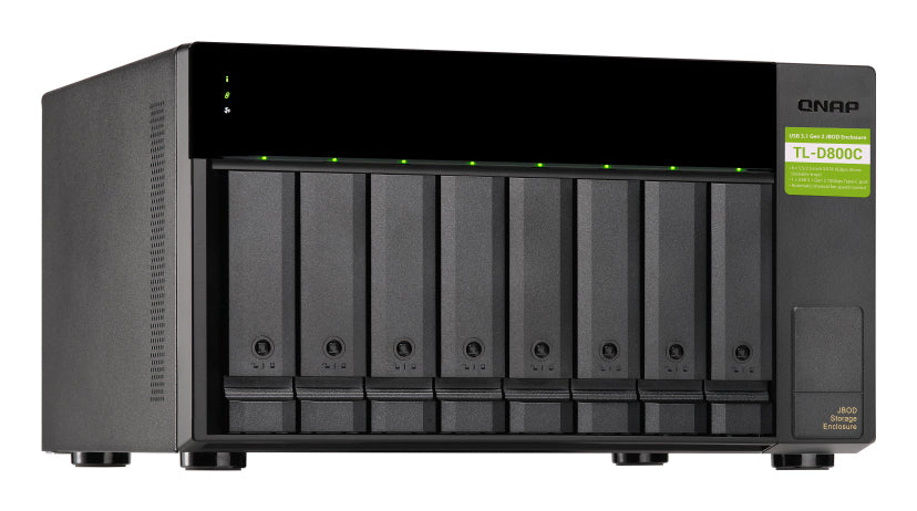 QNAP TL-D800C Boîtier de disques de stockage Boîtier disque dur/SSD Noir, Gris 2.5/3.5"