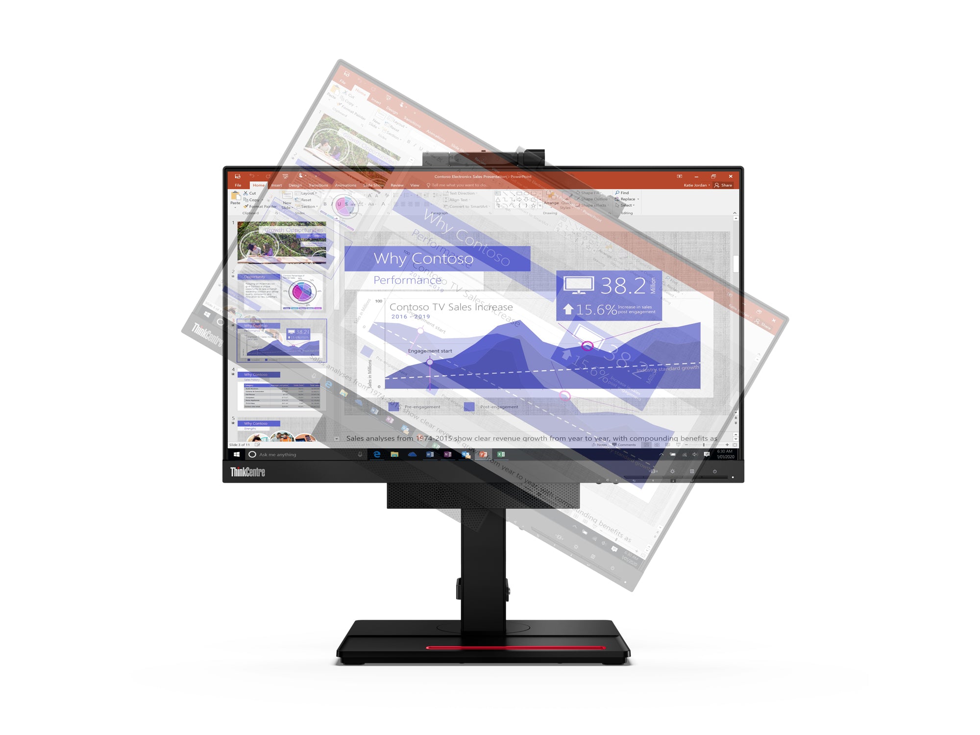 Lenovo ThinkCentre Tiny in One LED display 54,6 cm (21.5") 1920 x 1080 pixels Full HD Noir