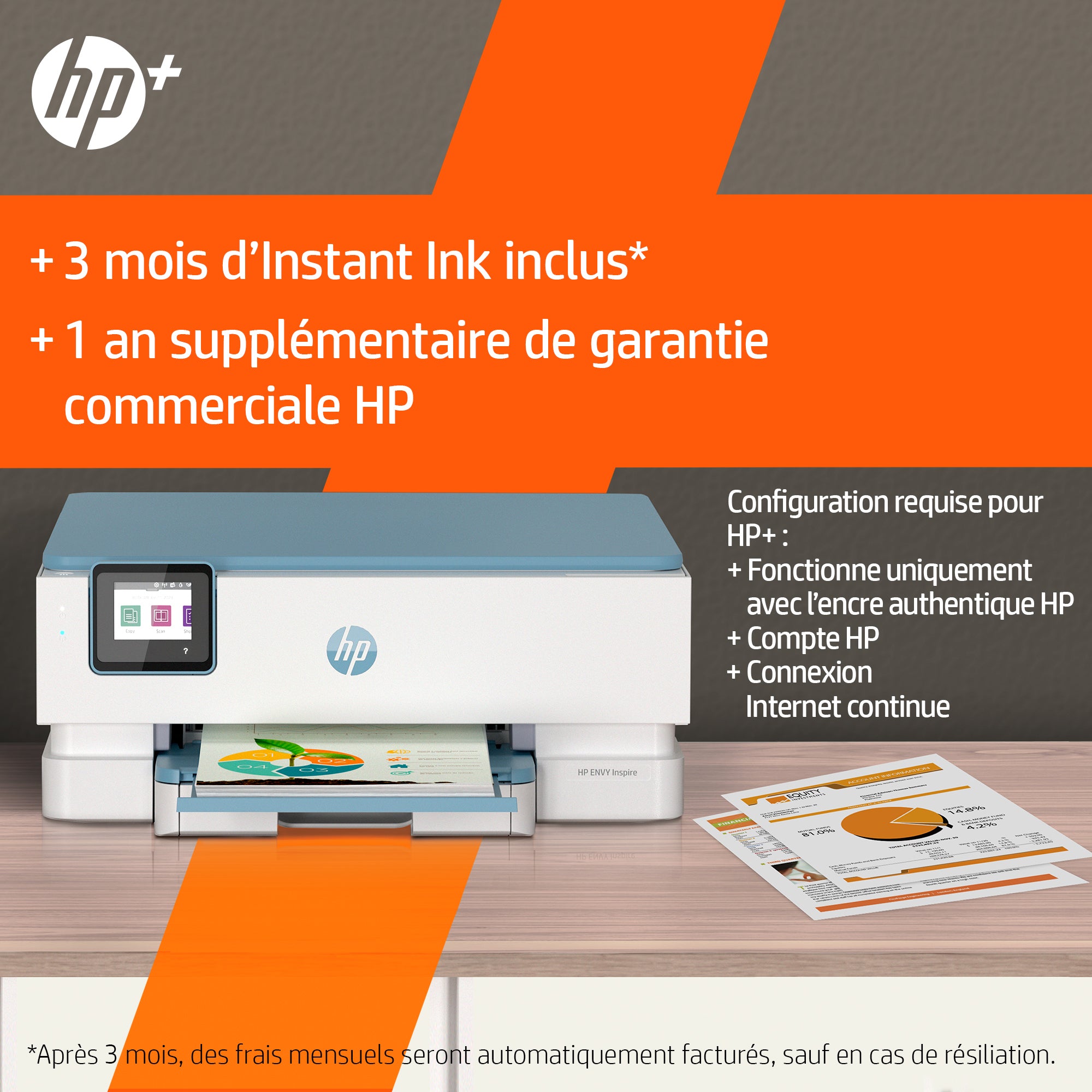 HP ENVY Inspire 7221e Sans fil All-in-One Couleur Imprimante, Instant Ink; Impression photo