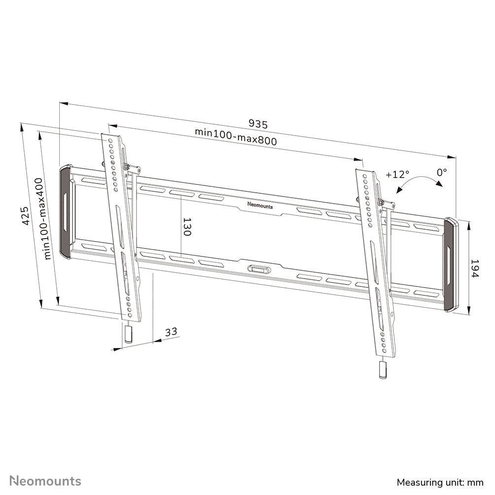 Neomounts WL35-550BL18 Support pour écran mural 43-86" - inclinable - installation facile