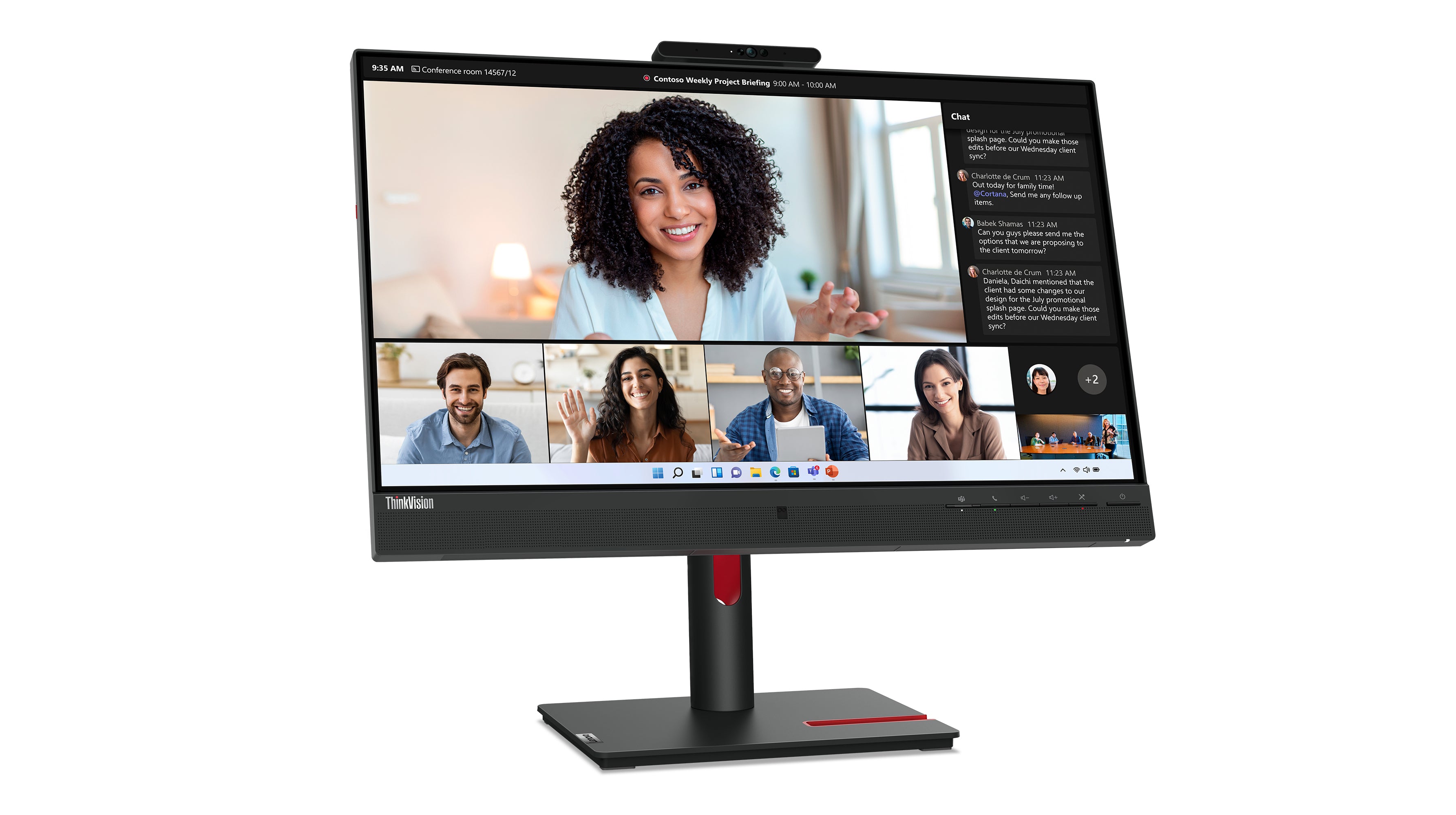 Lenovo ThinkVision T24mv-30 LED display 60,5 cm (23.8") 1920 x 1080 pixels Full HD Noir