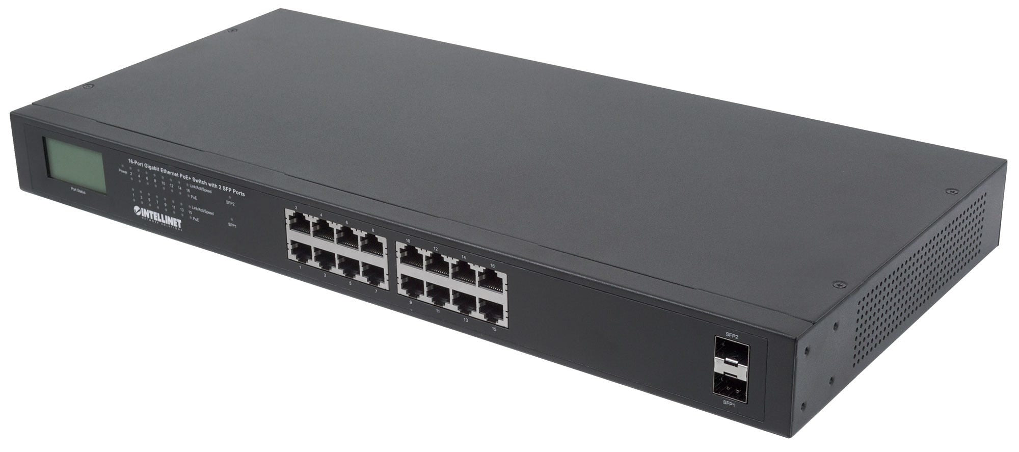 Intellinet 561259 commutateur réseau Non-géré Gigabit Ethernet (10/100/1000) Connexion Ethernet, supportant l'alimentation via ce port (PoE) Noir