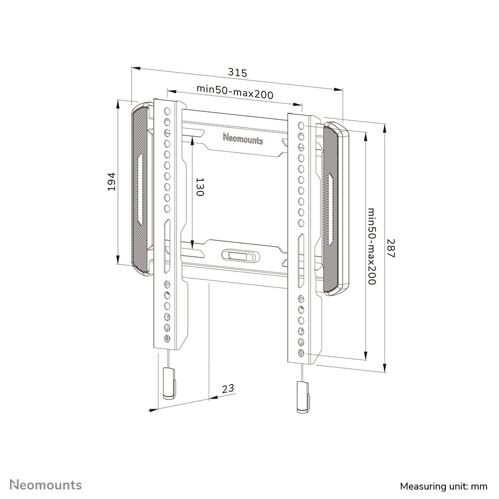 Neomounts WL30-550BL12 Support pour écran mural 24-65" - ultra-plat - installation facile