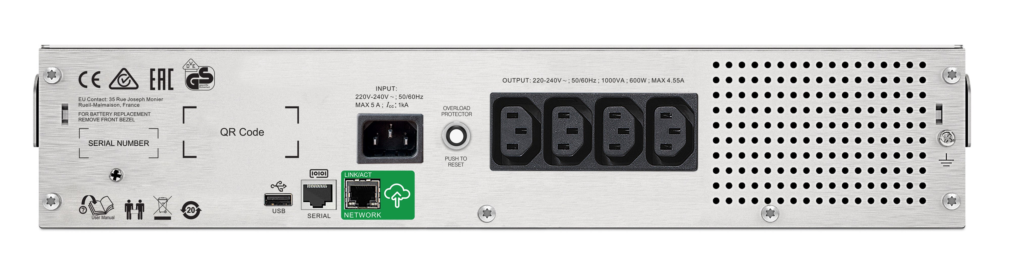 APC Smart-UPS SMC1500I-2UC Onduleur - 4x C13, USB, montable en rack, SmartConnect, 1500 VA