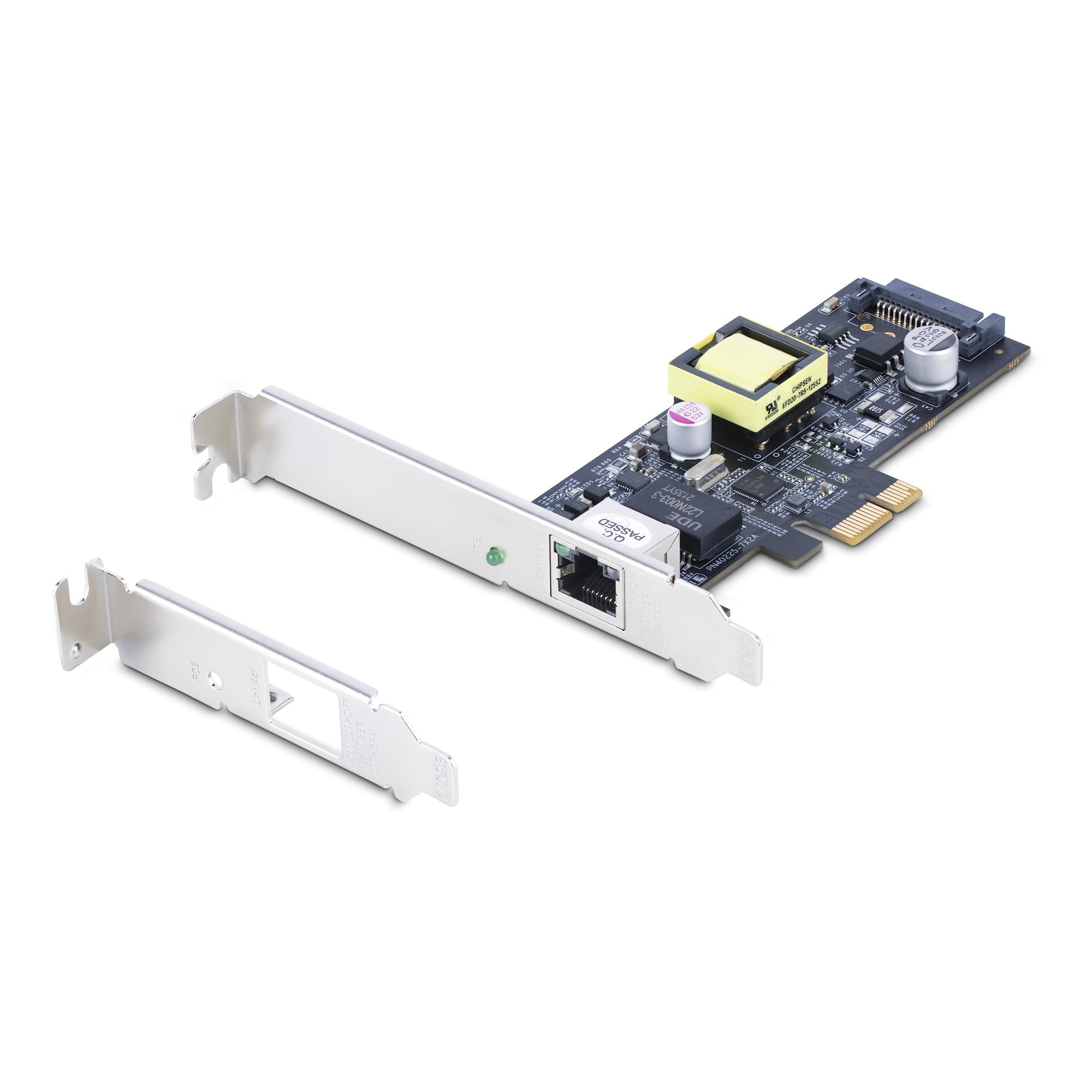 StarTech.com Carte Réseau PoE 2.5Gbps NBASE-T à 1 Port, Intel I225-V, 802.3af/at PoE+ Multi-Gigabit NIC, Adaptateur/Carte Serveur PCIe LAN, Interface Ethernet Alimentée par SATA - Supporte Win/Linux/VMware ESXI
