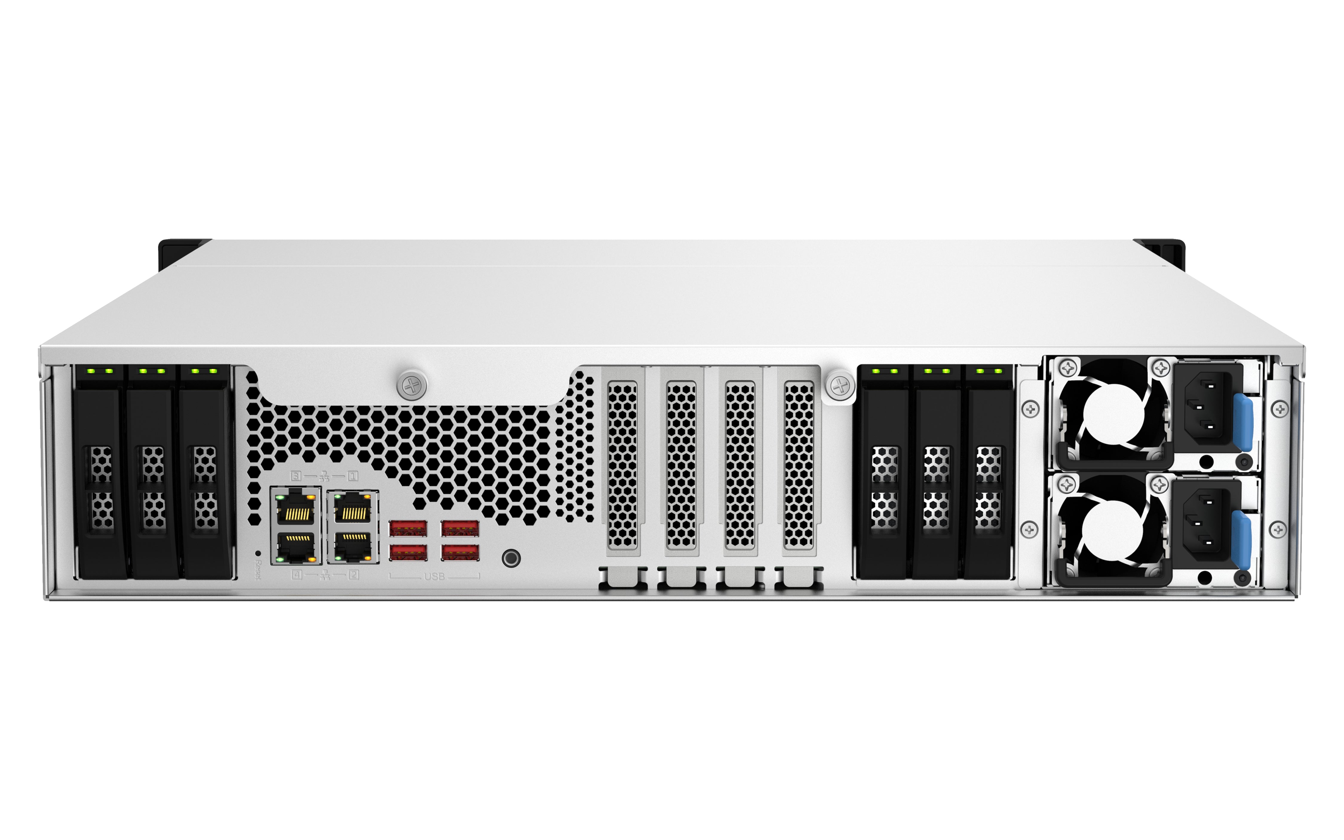 QNAP TS-H1887XU-RP NAS Rack (2 U) Intel Xeon E E-2336 32 Go DDR4 0 To QuTS hero Noir, Blanc