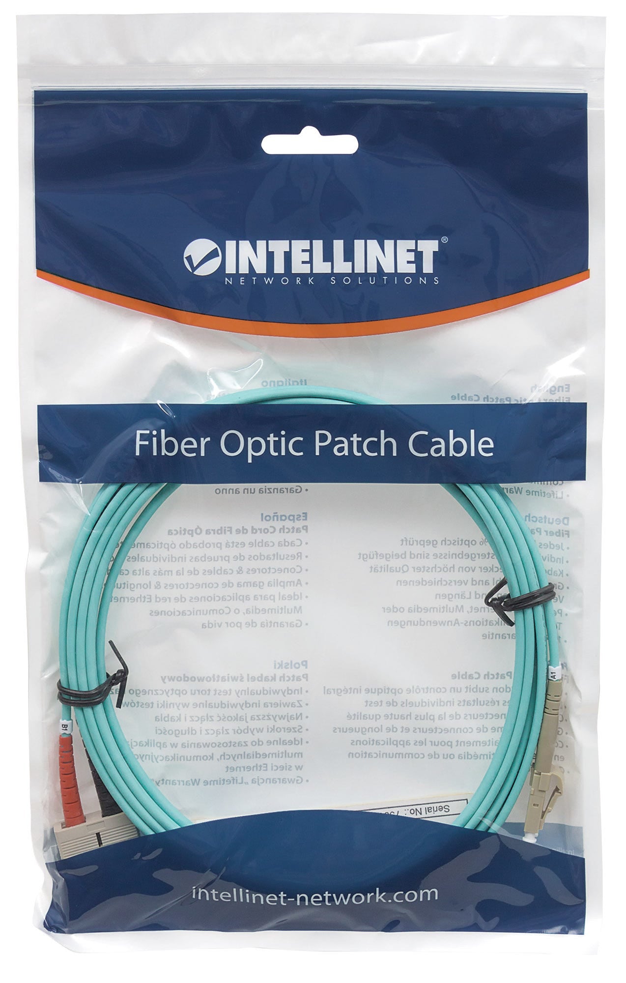 Intellinet 750165 câble InfiniBand et à fibres optiques 3 m LC SC Couleur aqua