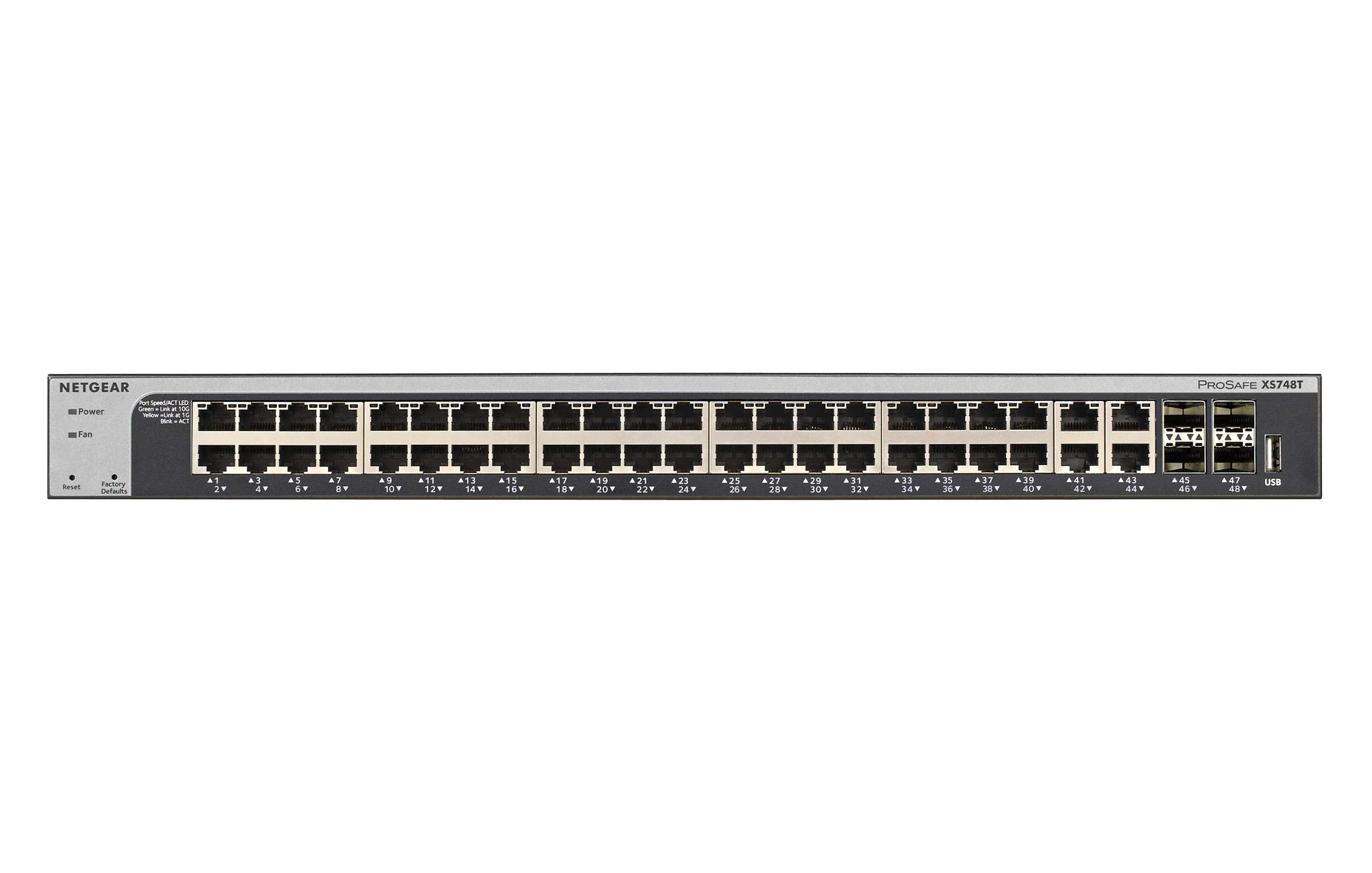 NETGEAR XS748T-100NES commutateur réseau Géré L2+/L3 10G Ethernet (100/1000/10000) Noir