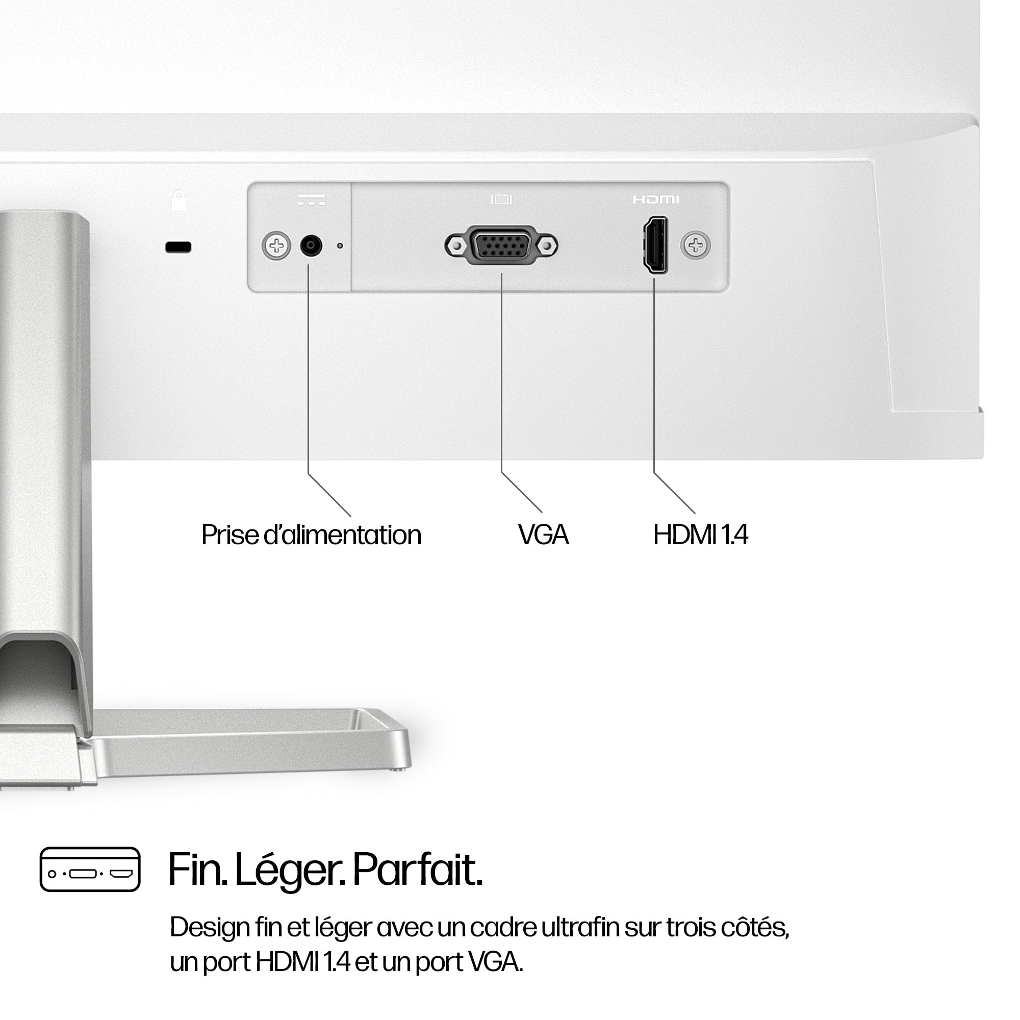 HP Écran Full HD blanc 23,8 pouces Série 5 - 524sw