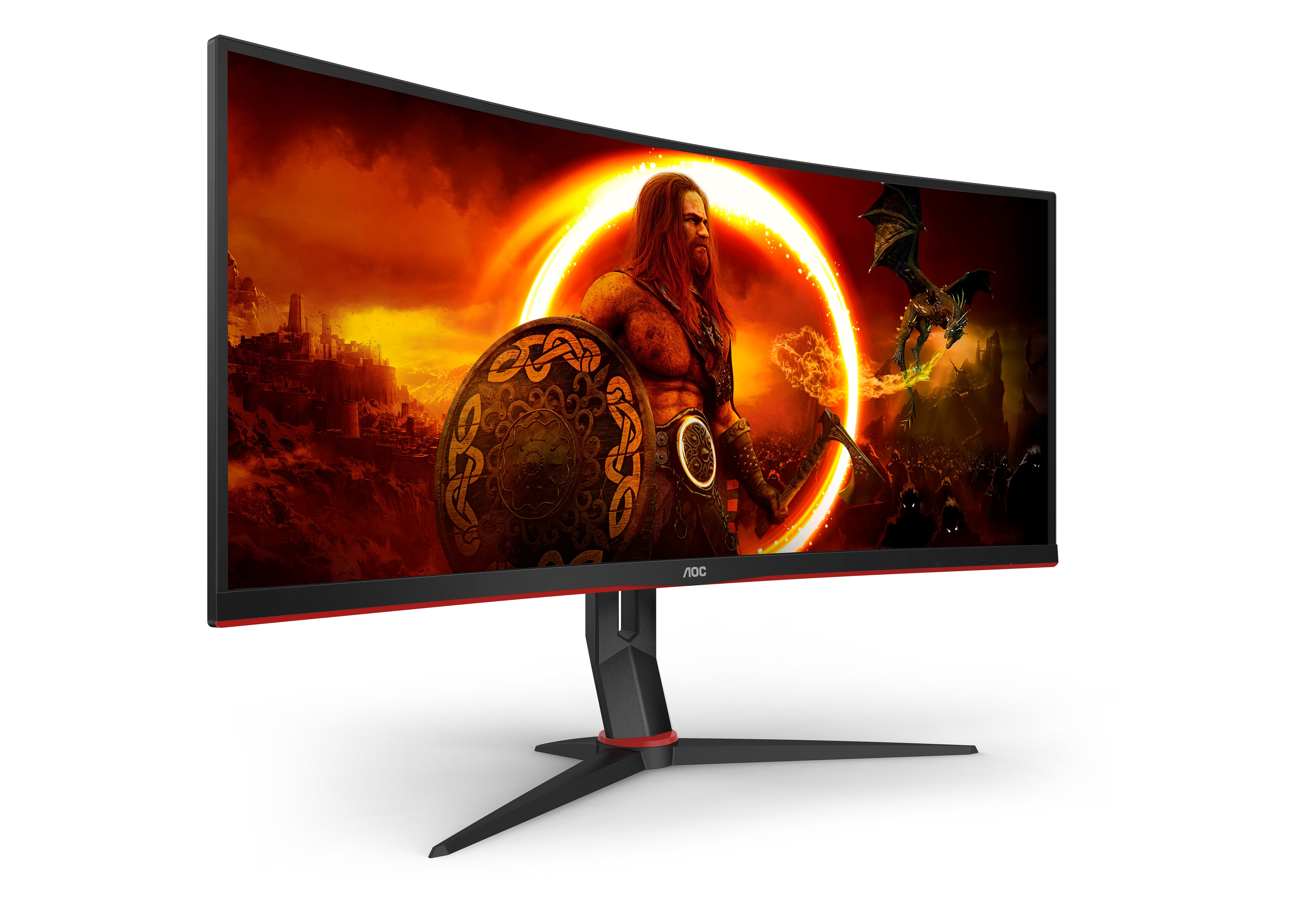 AOC G2 CU34G2XP écran plat de PC 86,4 cm (34") 3440 x 1440 pixels UltraWide Quad HD LED Noir, Rouge