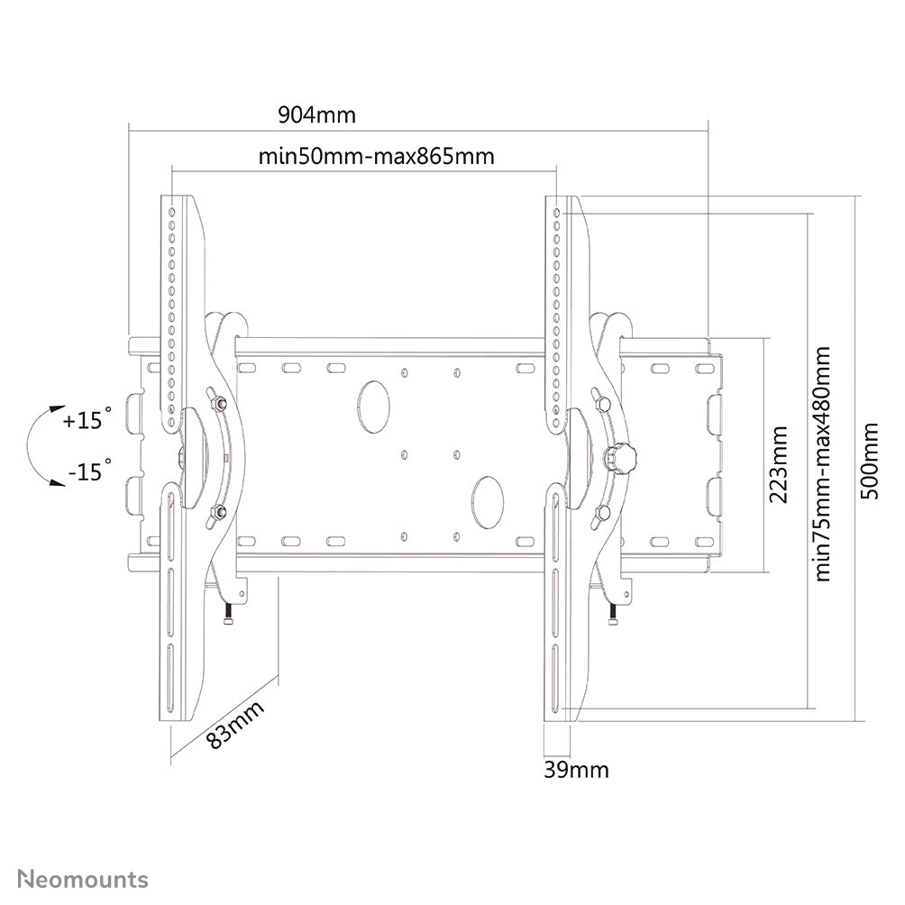 Neomounts PLASMA-W200BLACK Support pour écran mural 37-85" - inclinable