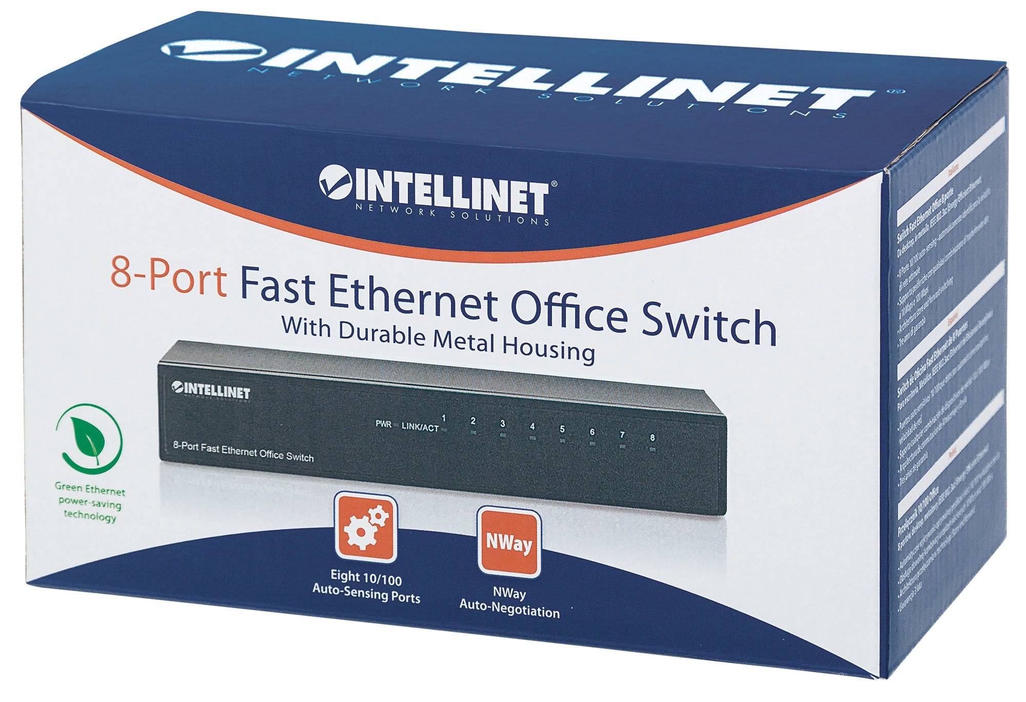 Intellinet 8-Port Fast Ethernet Office Switch Fast Ethernet (10/100) Noir