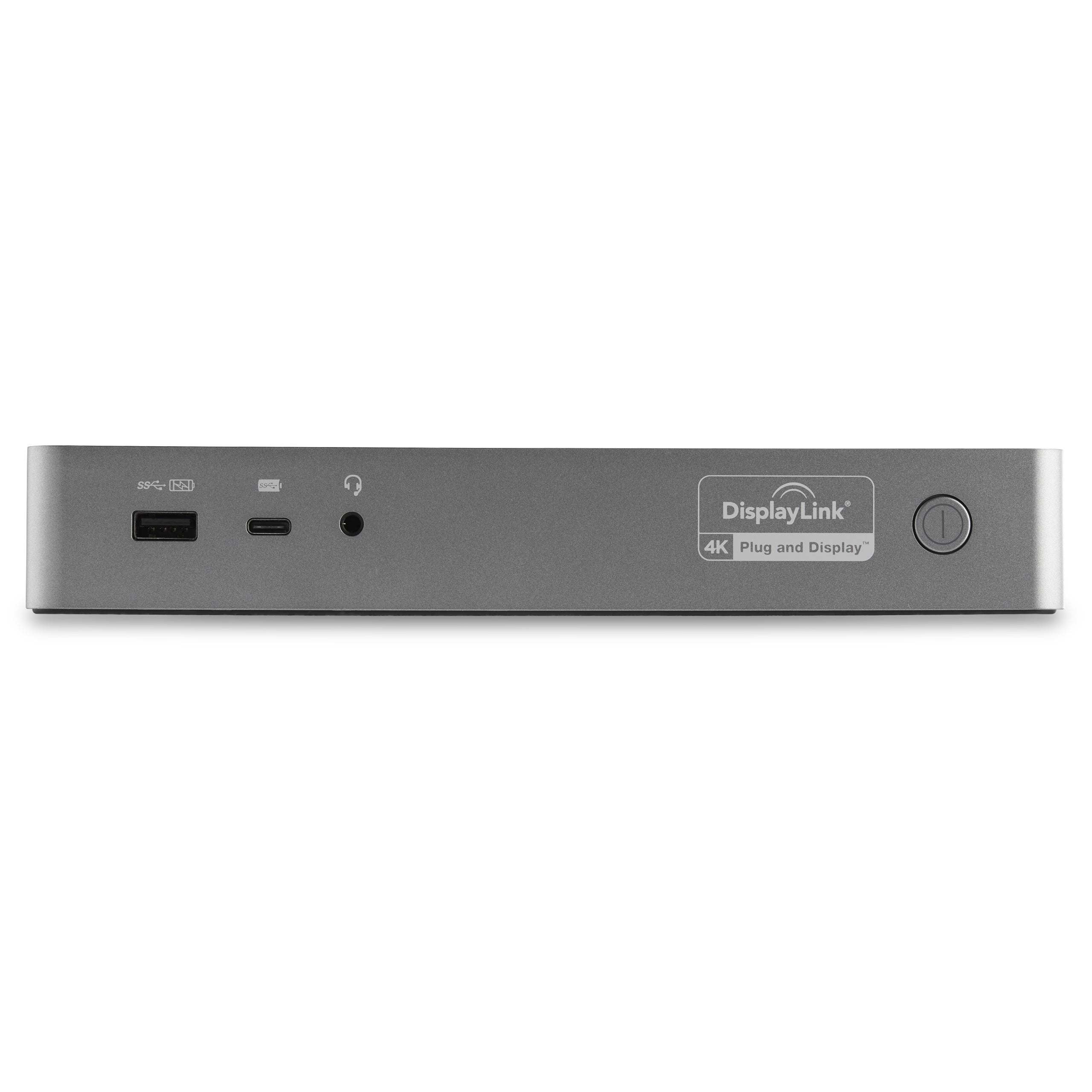 StarTech.com Station d'Accueil Universelle pour Ordinateur Portable, Station d'Accueil Hybride USB-C & USB-A, Dual 4K DP & HDMI, 100W PD, Mac / Windows / Chrome OS, 4x USB 5Gbps Hub, GbE