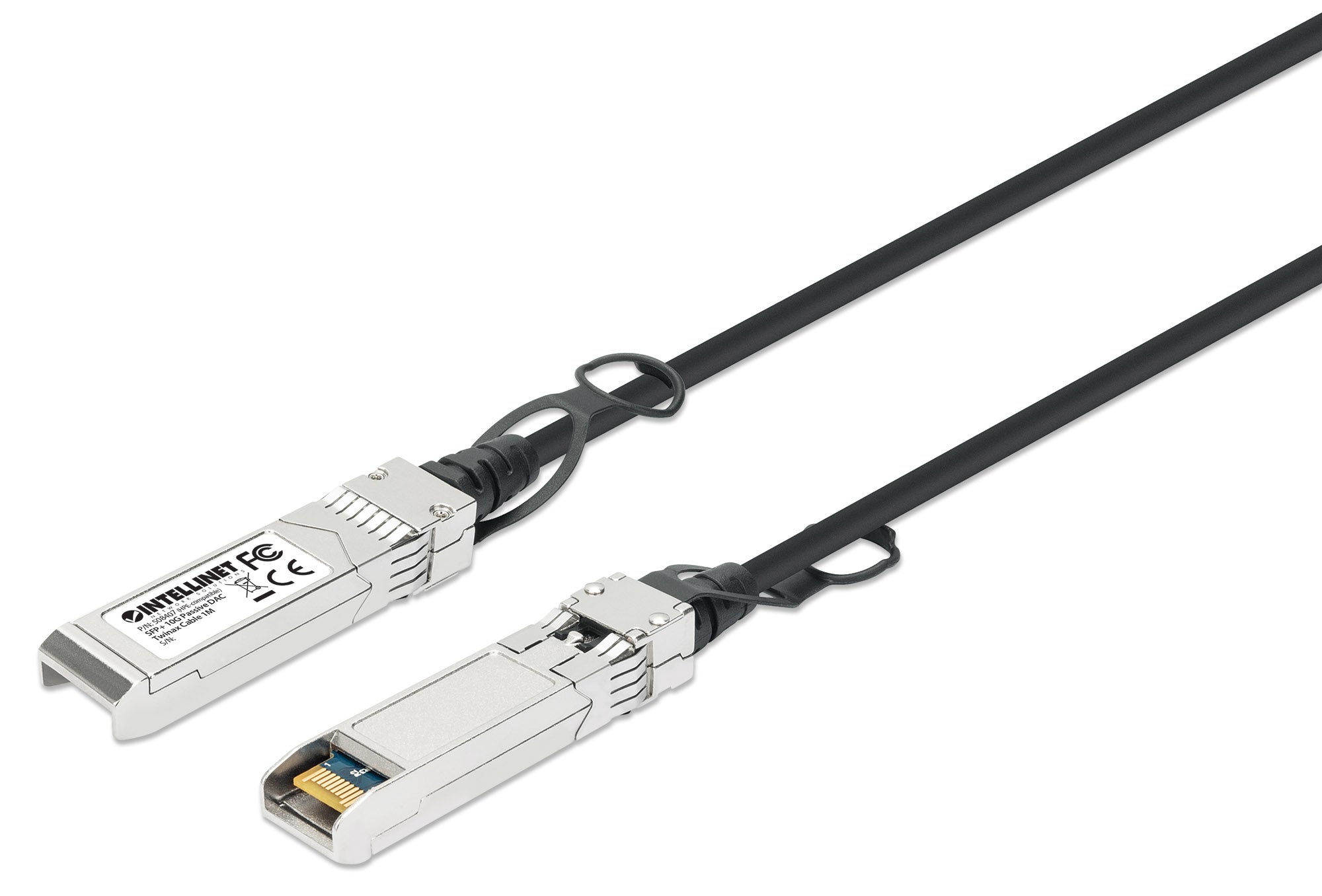 Intellinet 508407 câble InfiniBand et à fibres optiques 1 m SFP+ Noir, Argent