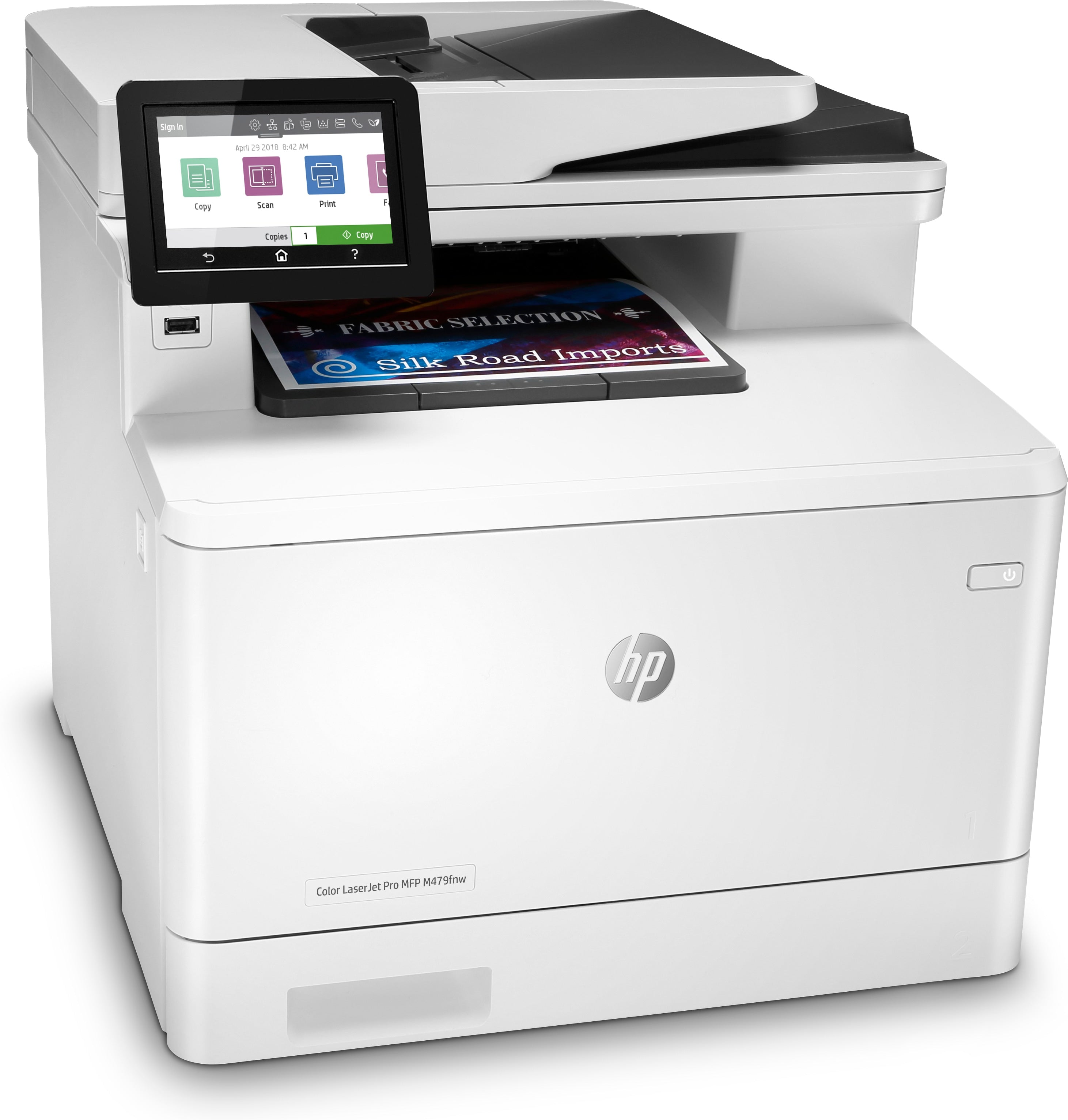 HP Color LaserJet Pro Imprimante multifonction M479fnw, Impression, copie, numérisation, télécopie, e-mail, Numérisation vers e-mail/PDF; Chargeur automatique de documents déroulé de 50 feuilles