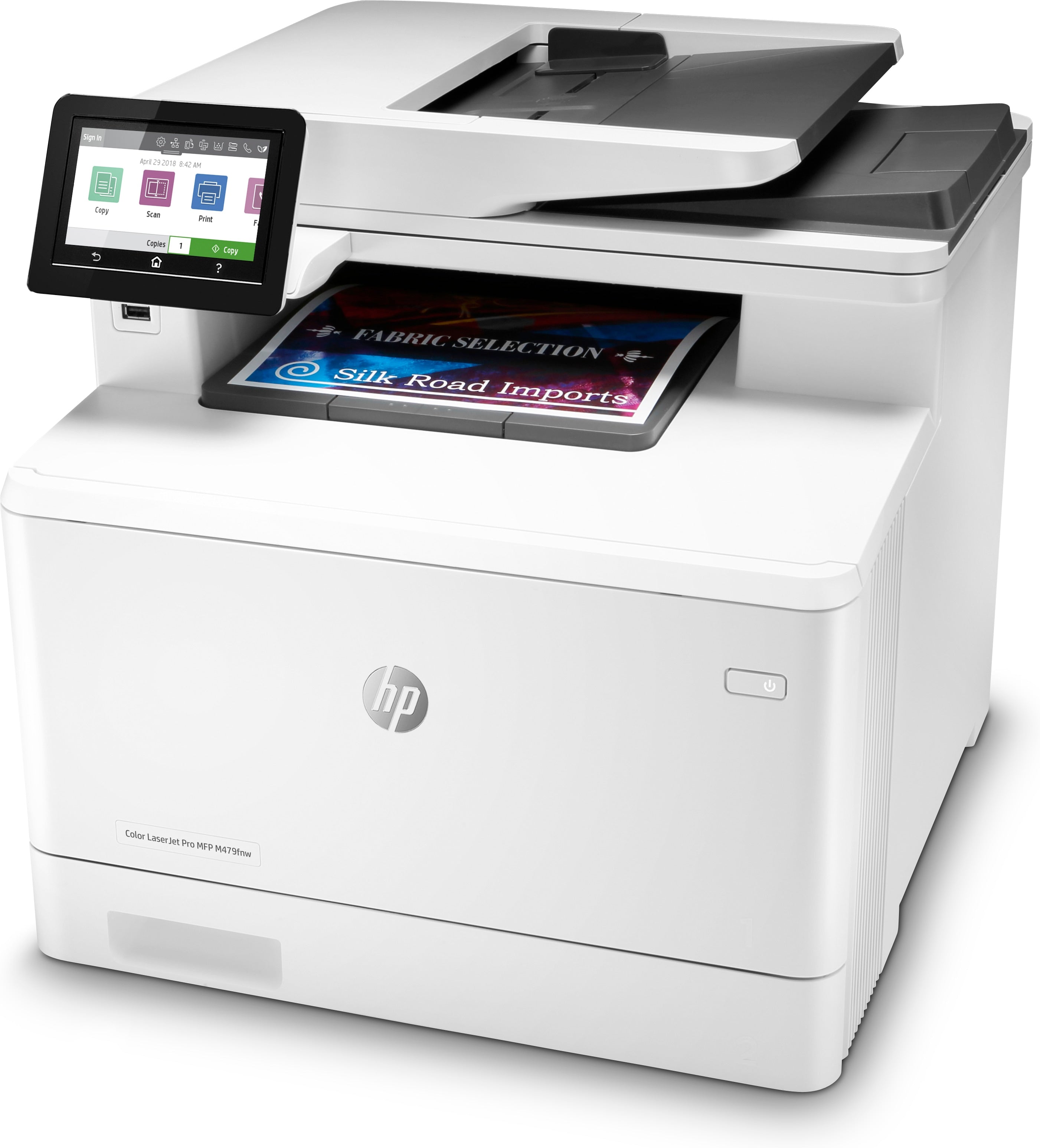 HP Color LaserJet Pro Imprimante multifonction M479fnw, Impression, copie, numérisation, télécopie, e-mail, Numérisation vers e-mail/PDF; Chargeur automatique de documents déroulé de 50 feuilles
