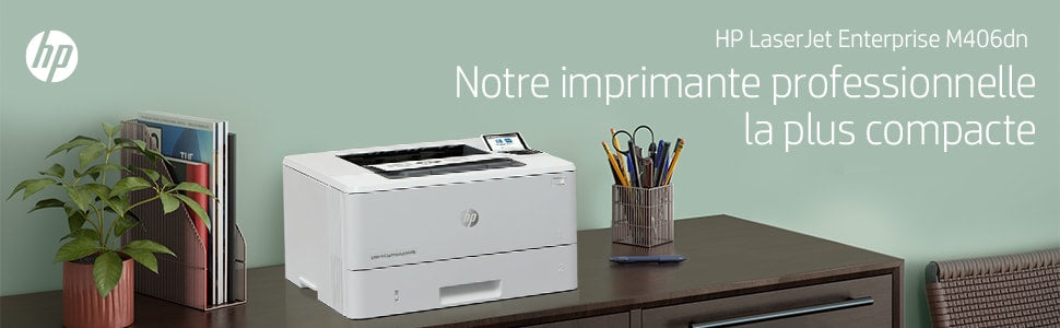 HP LaserJet Enterprise M406dn, Noir et blanc, Imprimante pour Entreprises, Imprimer, Taille compacte; Sécurité renforcée; Impression recto-verso; Éco-énergétique; Impression USB en façade