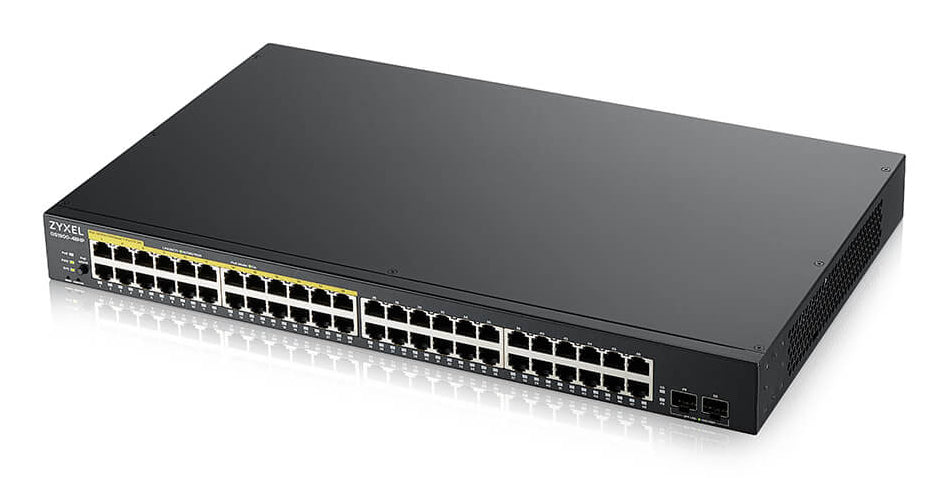 Zyxel GS1900-48HPv2 Géré L2 Gigabit Ethernet (10/100/1000) Connexion Ethernet, supportant l'alimentation via ce port (PoE) Noir