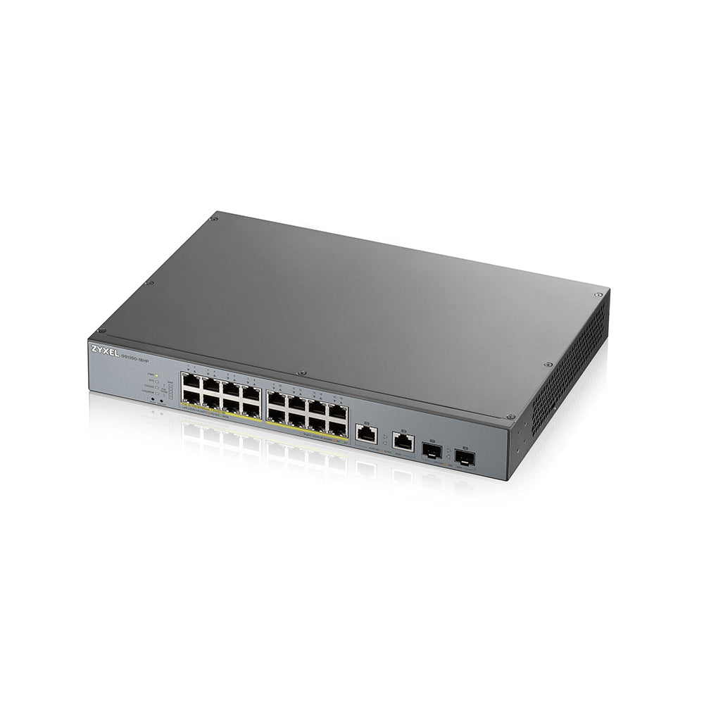 Zyxel GS1350-18HP-EU0101F commutateur réseau Géré L2 Gigabit Ethernet (10/100/1000) Connexion Ethernet, supportant l'alimentation via ce port (PoE) Gris